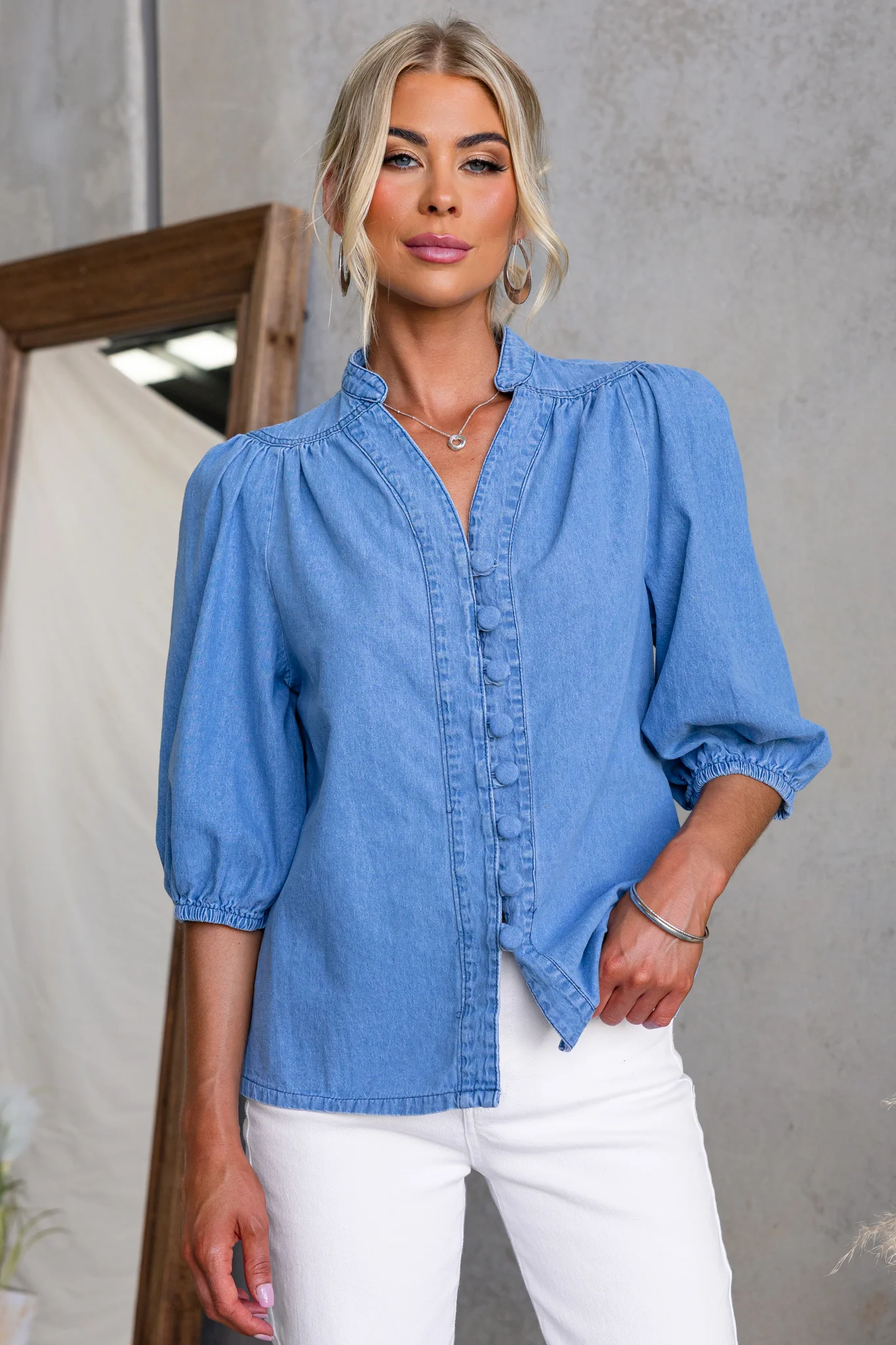 Adeline Denim Top