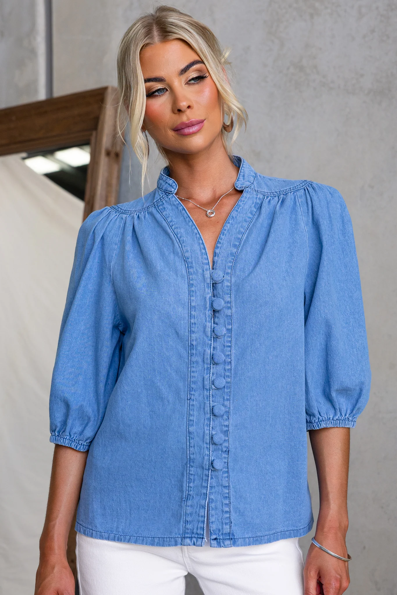 Adeline Denim Top - Image 5