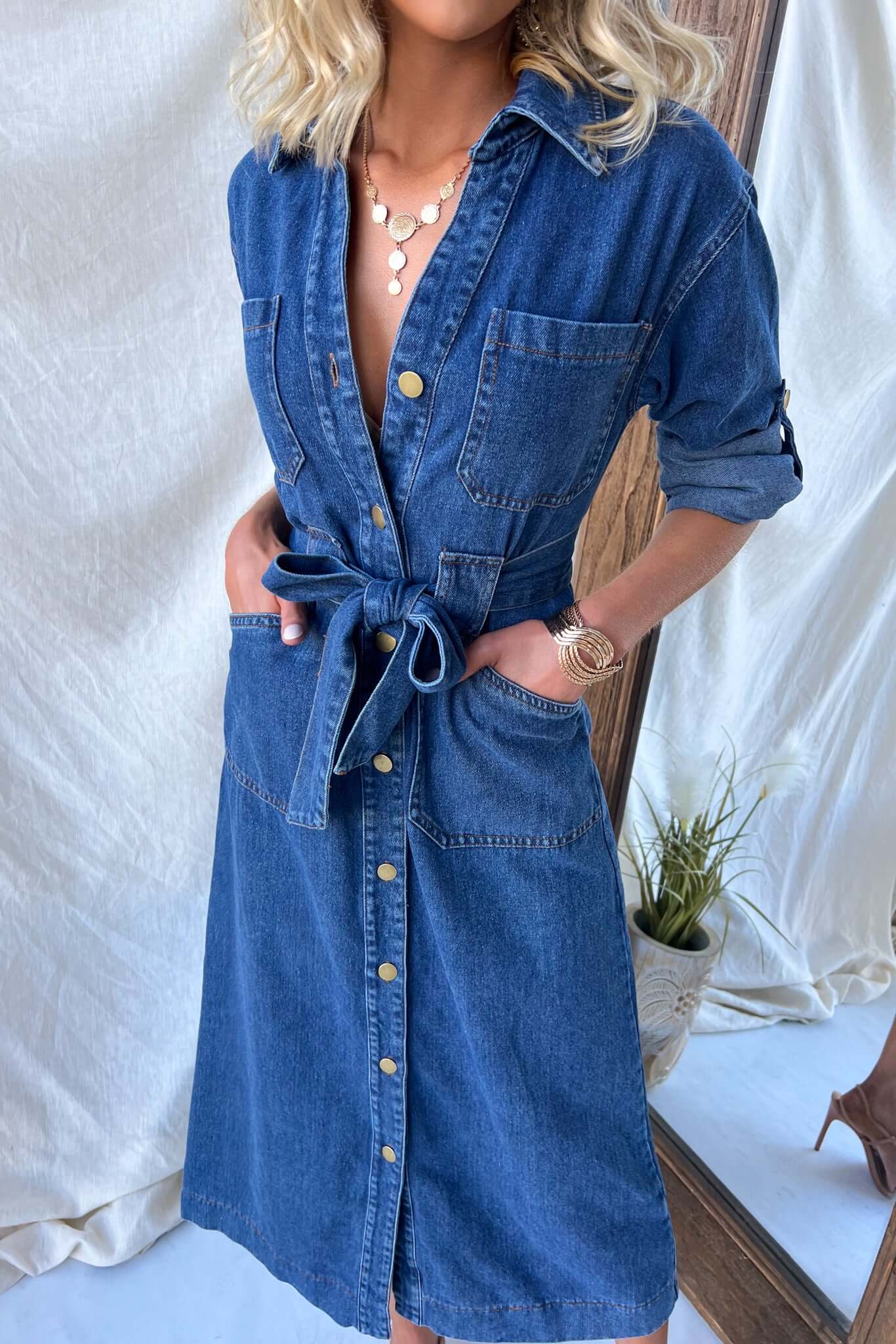 Alley Denim Maxi Dress