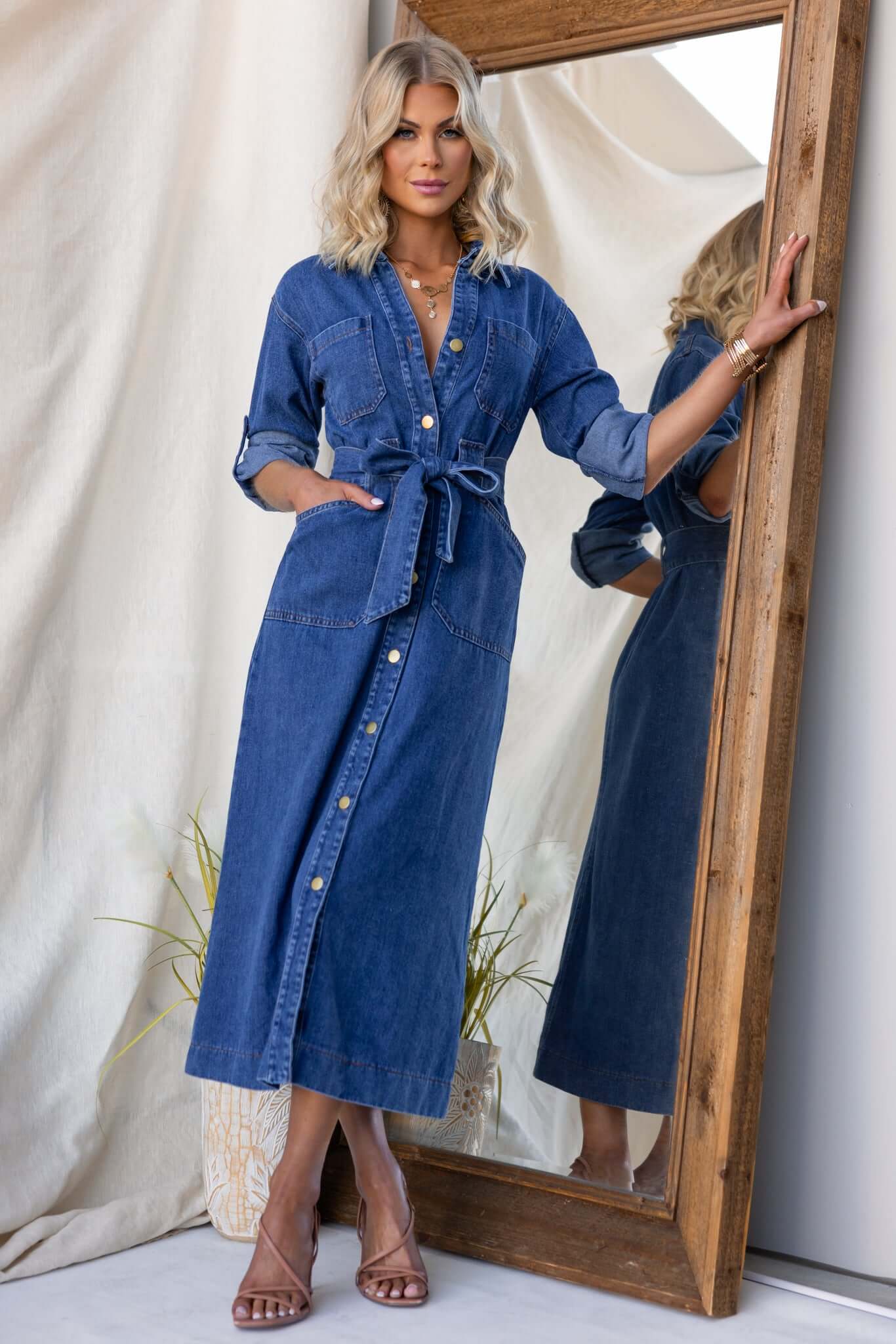 Alley Denim Maxi Dress - Image 2