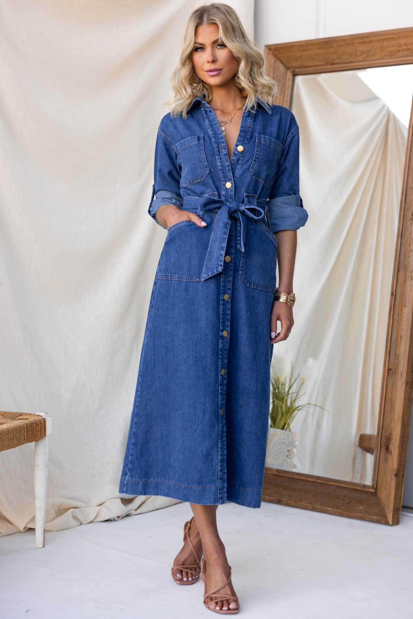 Alley Denim Maxi Dress - Image 3