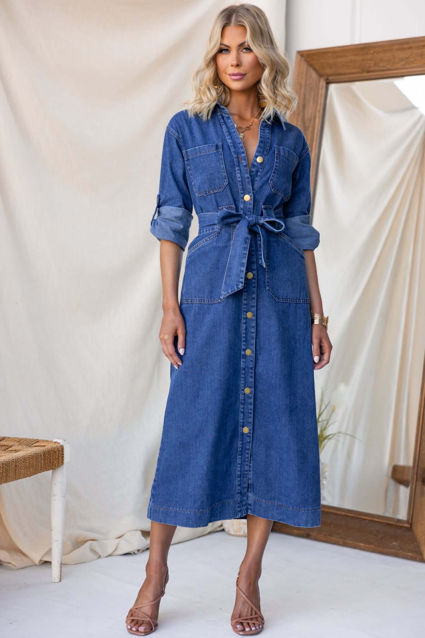 Alley Denim Maxi Dress - Image 4