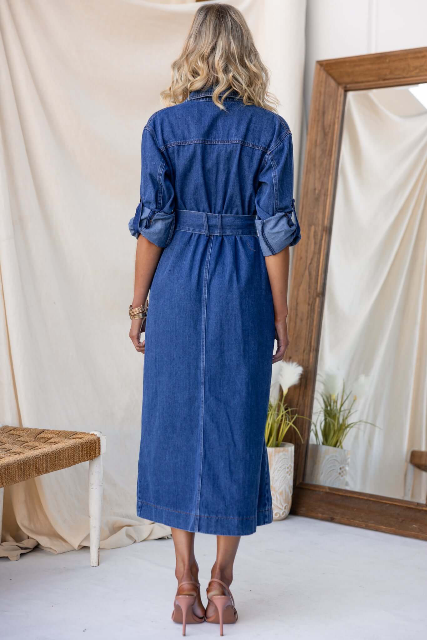 Alley Denim Maxi Dress - Image 6