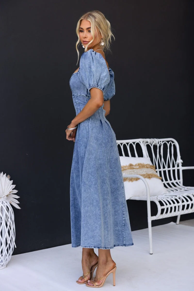 Ammalee Denim Midi Dress - Image 5