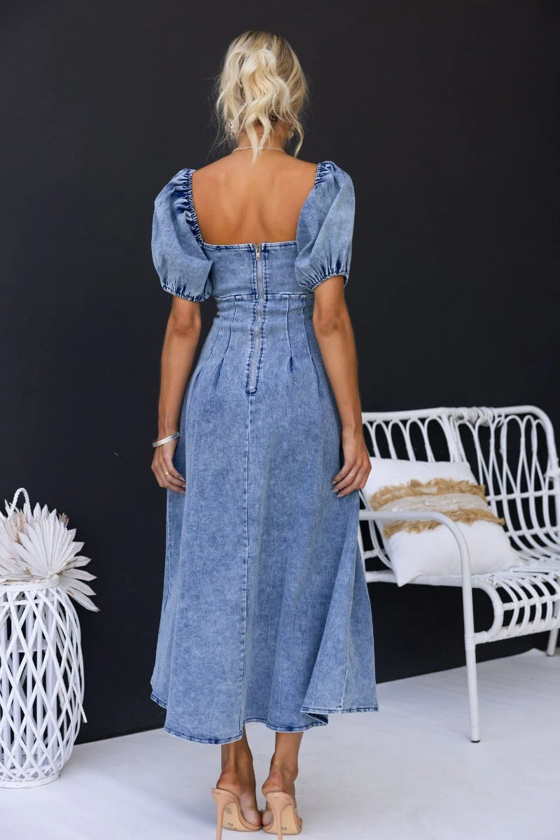 Ammalee Denim Midi Dress - Image 6
