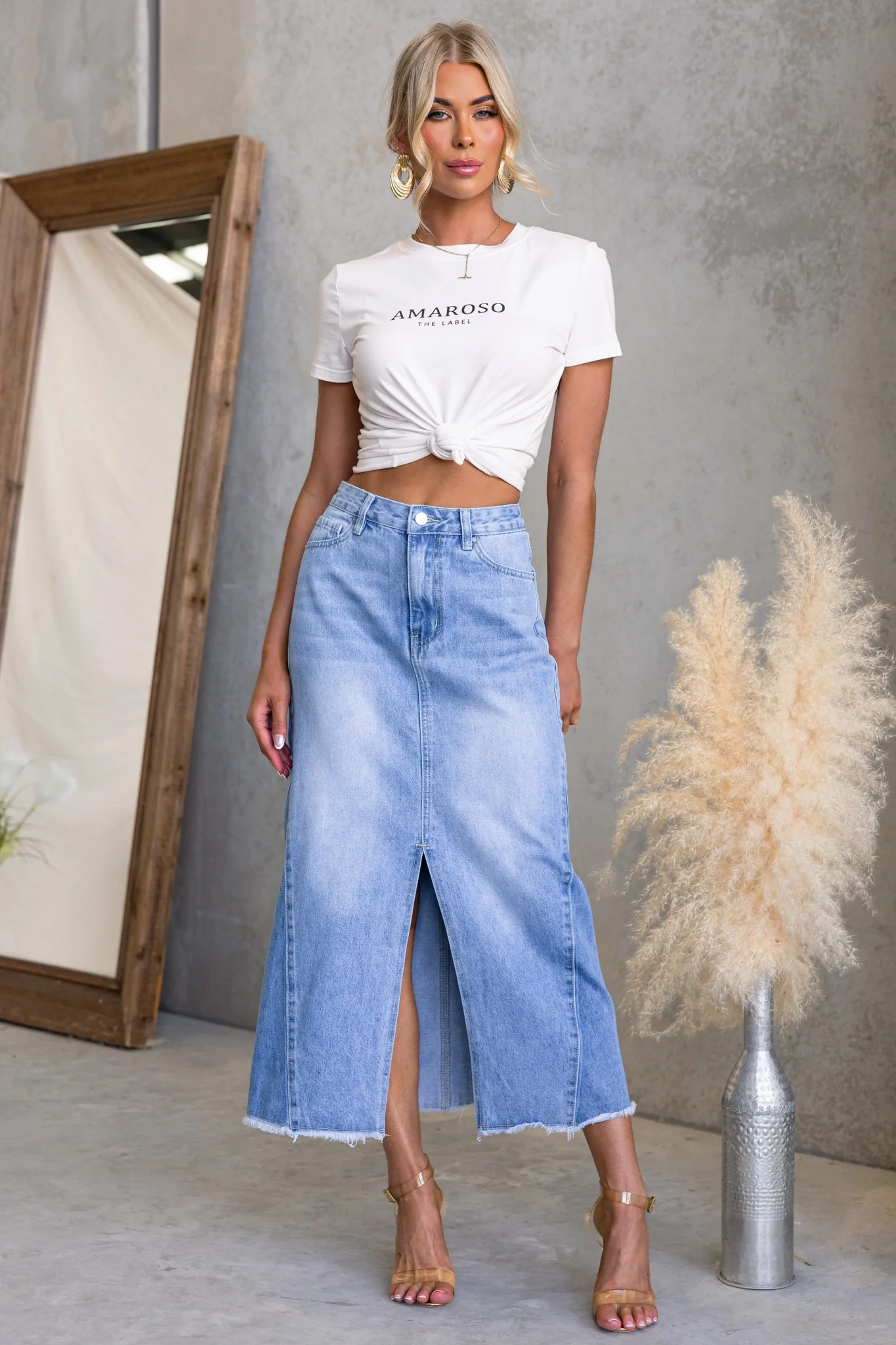 Anna Denim Midi Skirt - Image 3