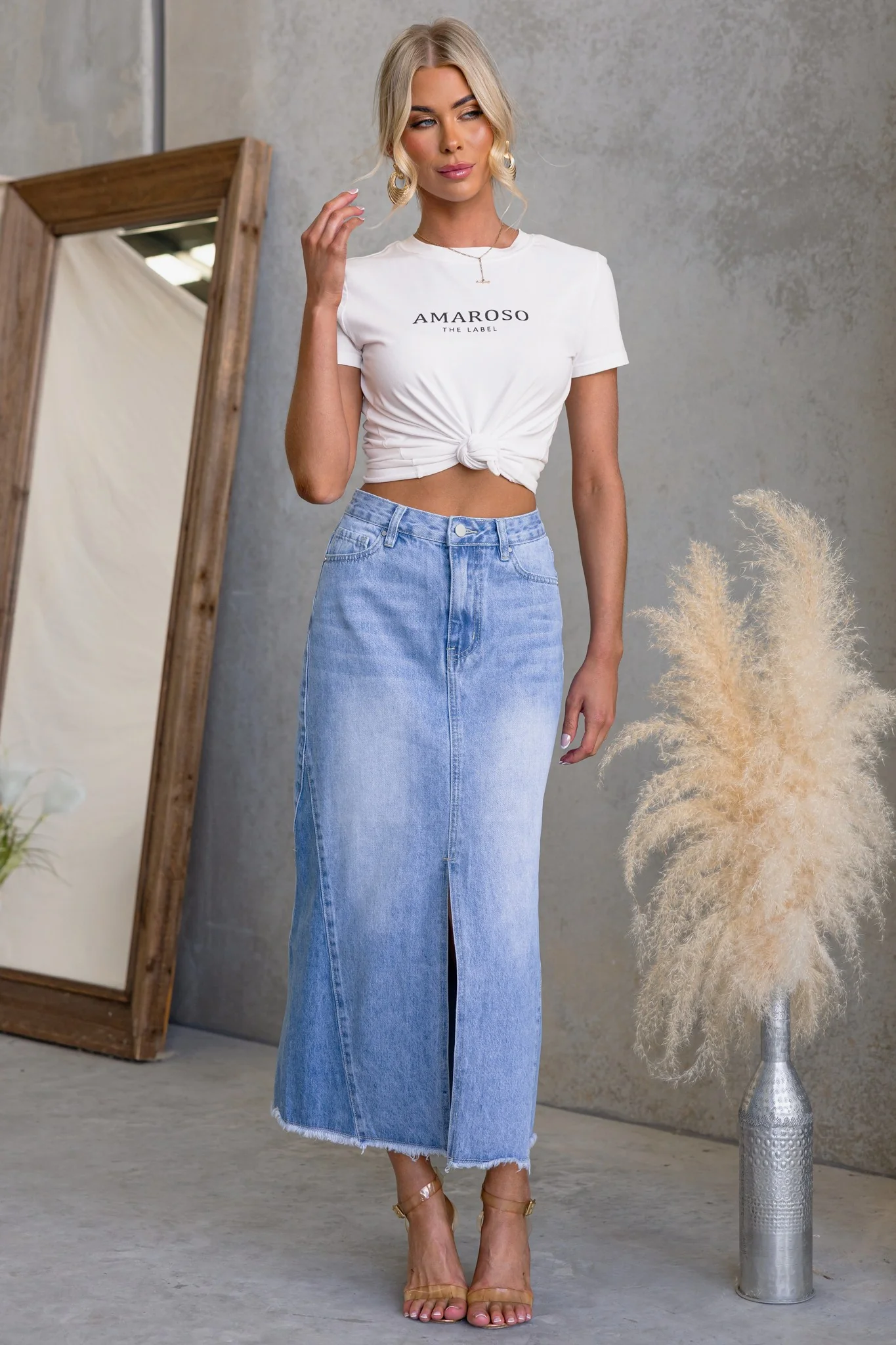Anna Denim Midi Skirt - Image 4