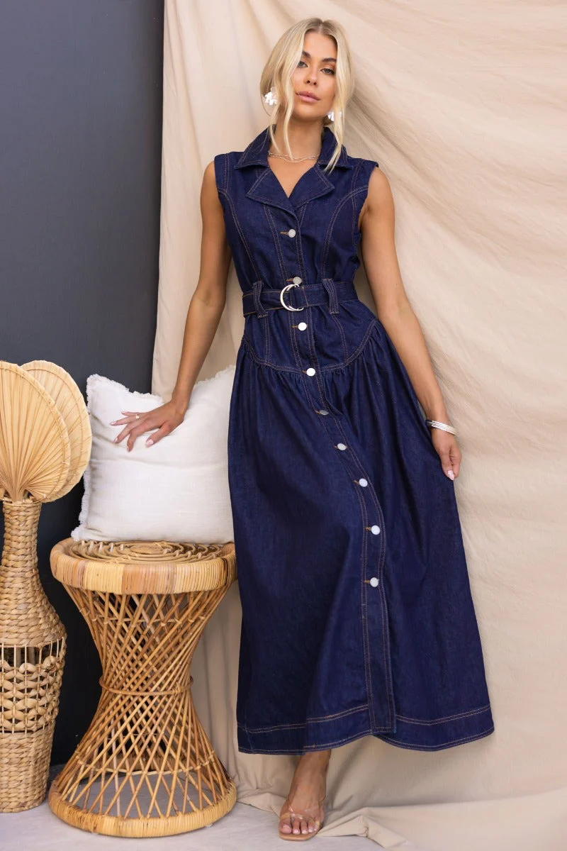 Ansley Denim Maxi Dress - Image 2