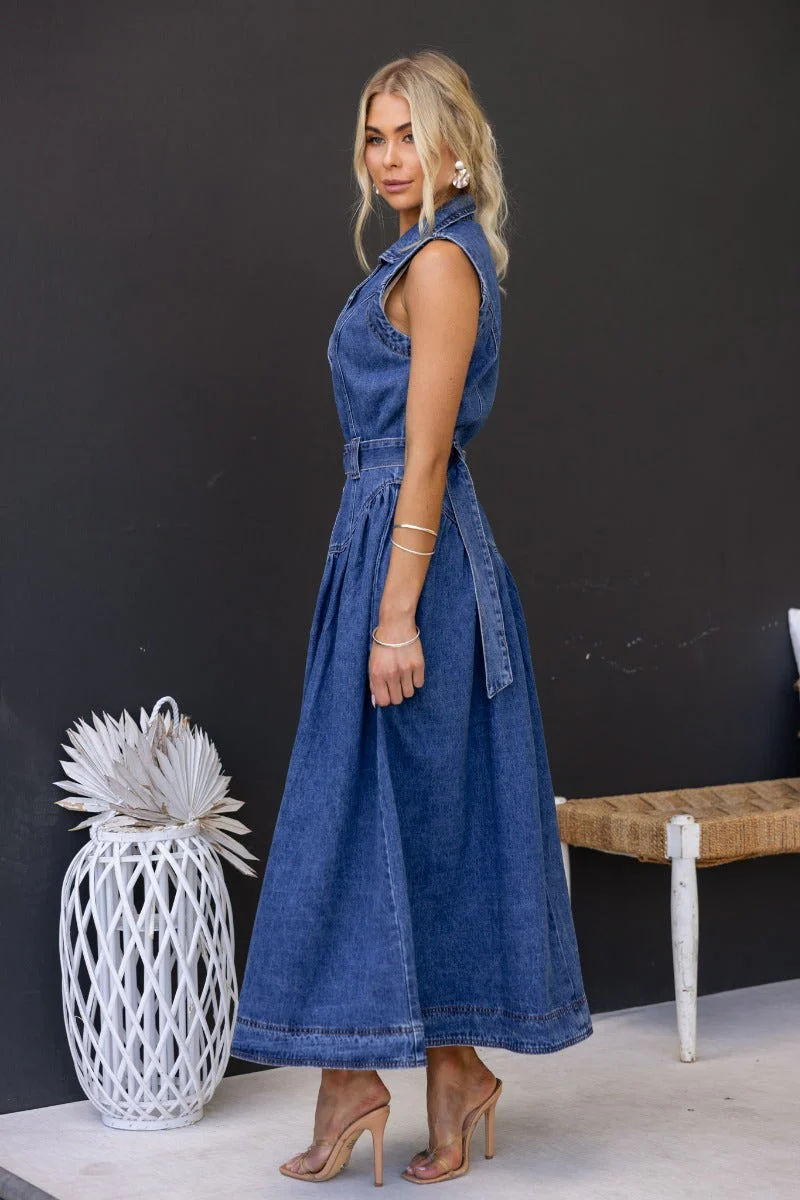 Ansley Denim Maxi Dress - Image 5
