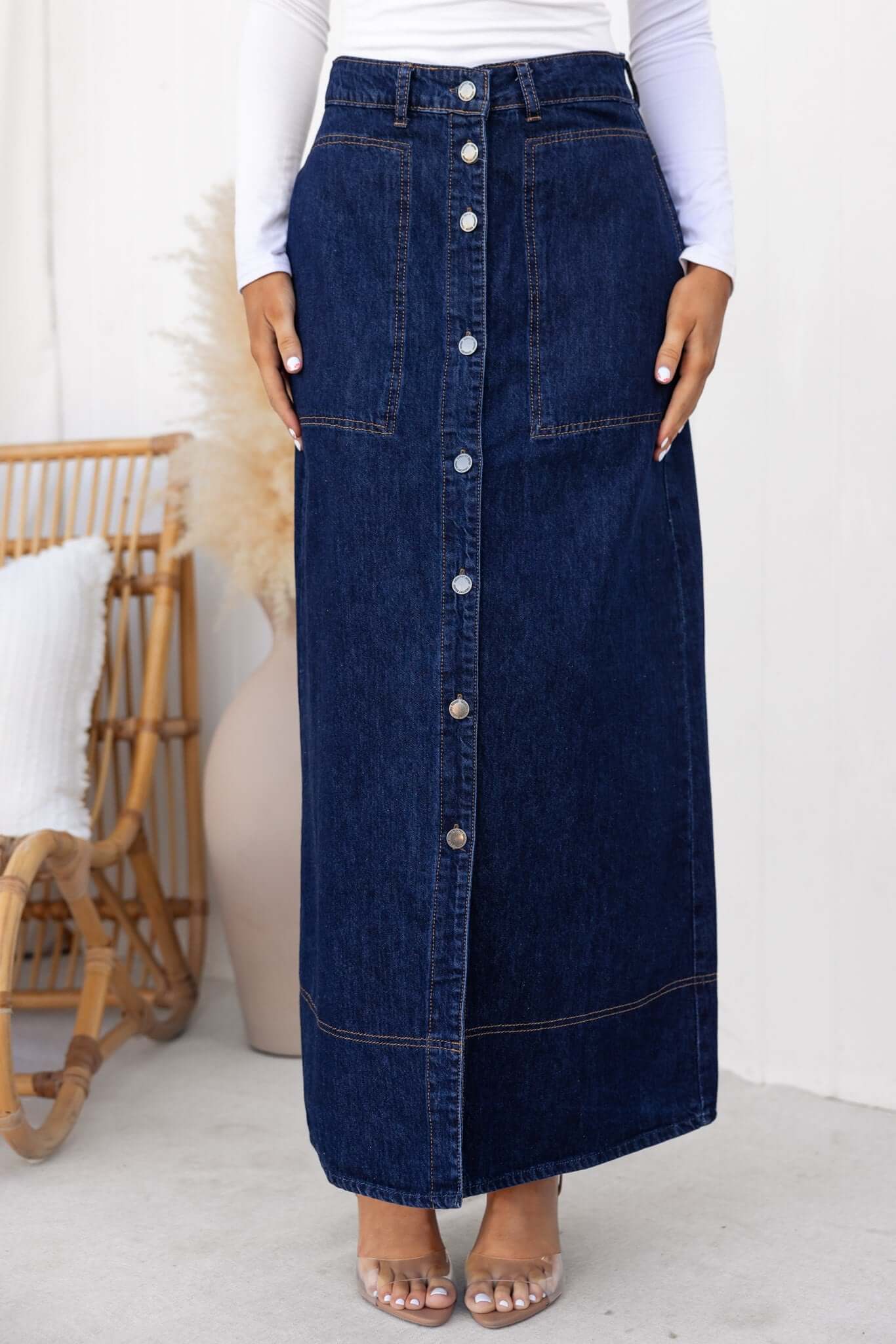 Ashten Denim Maxi Skirt - Image 5