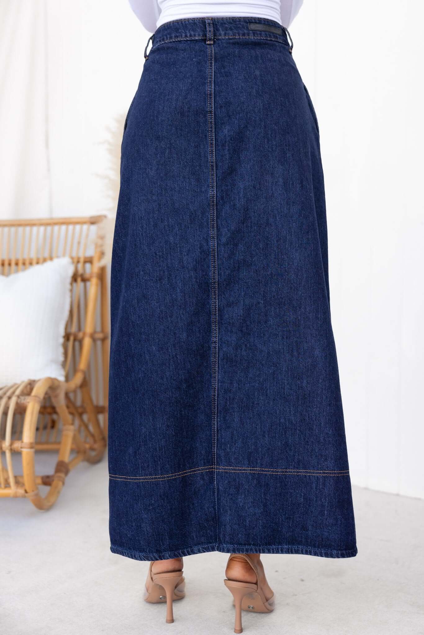 Ashten Denim Maxi Skirt - Image 8
