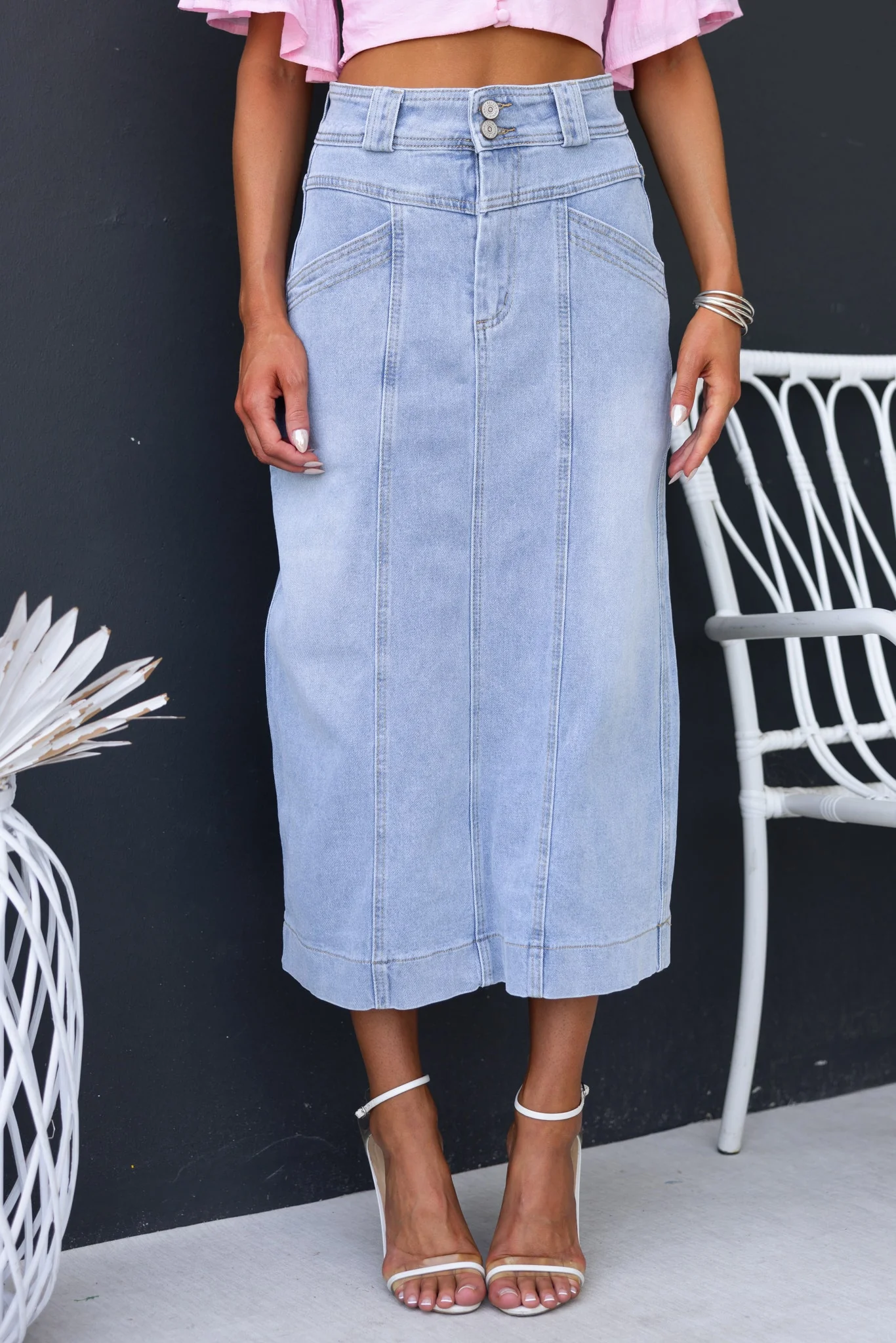 Azra Denim Midi Skirt - Image 3