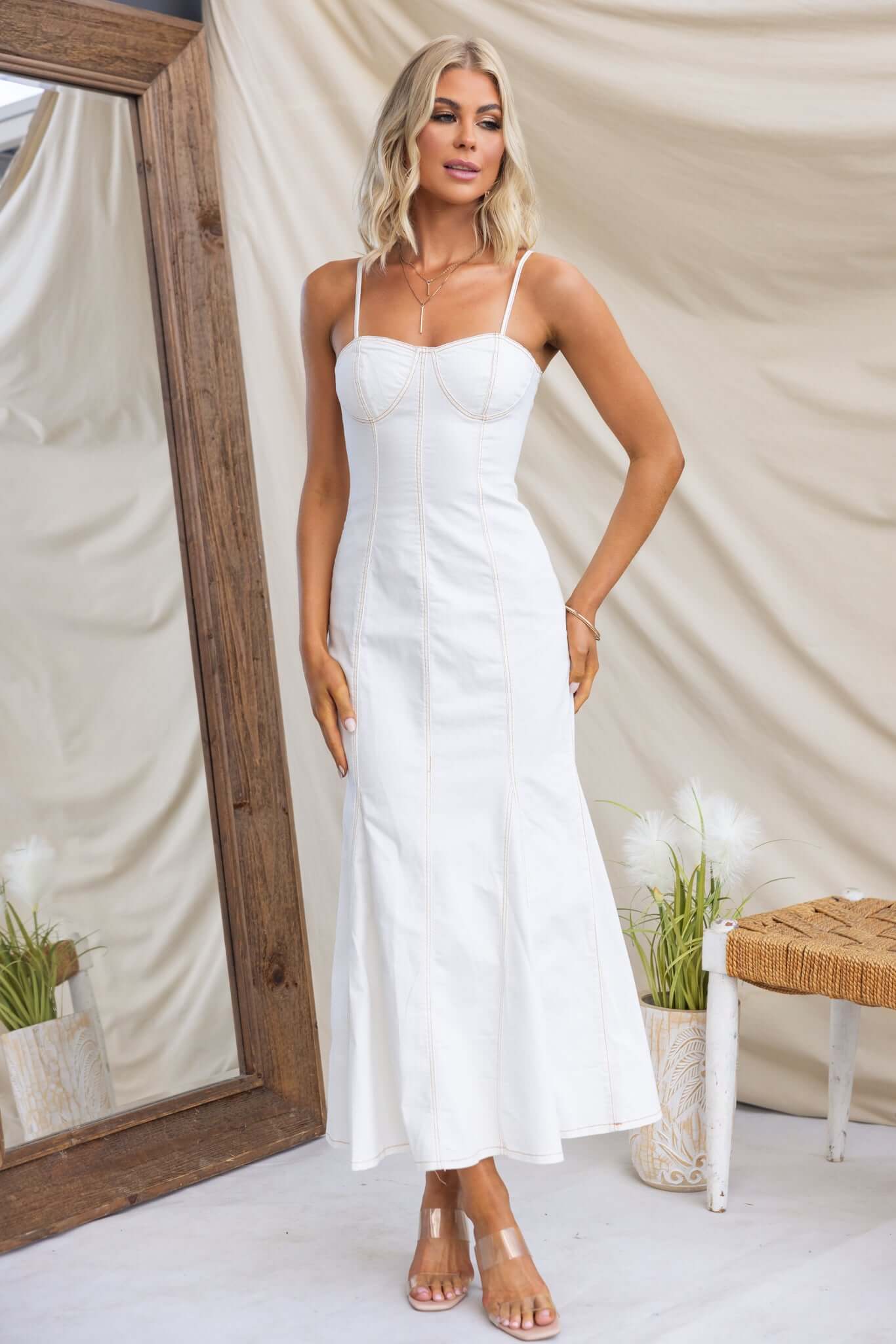 Bea Denim Midi Dress - Image 2