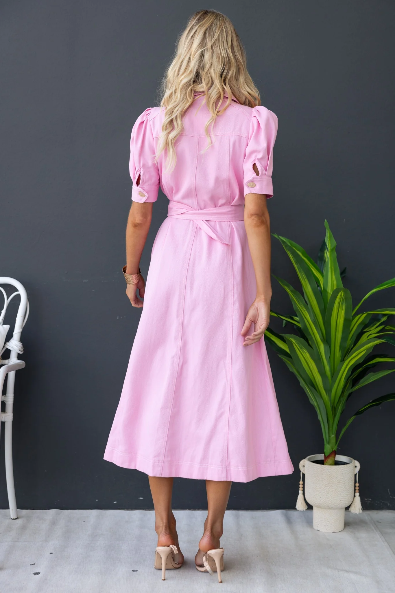 Berry Denim Maxi Dress - Image 6