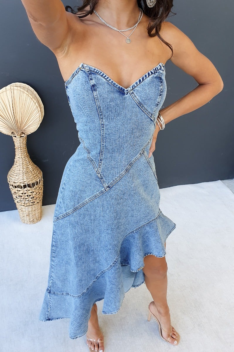 Camdyn Denim Midi Dress - Image 3