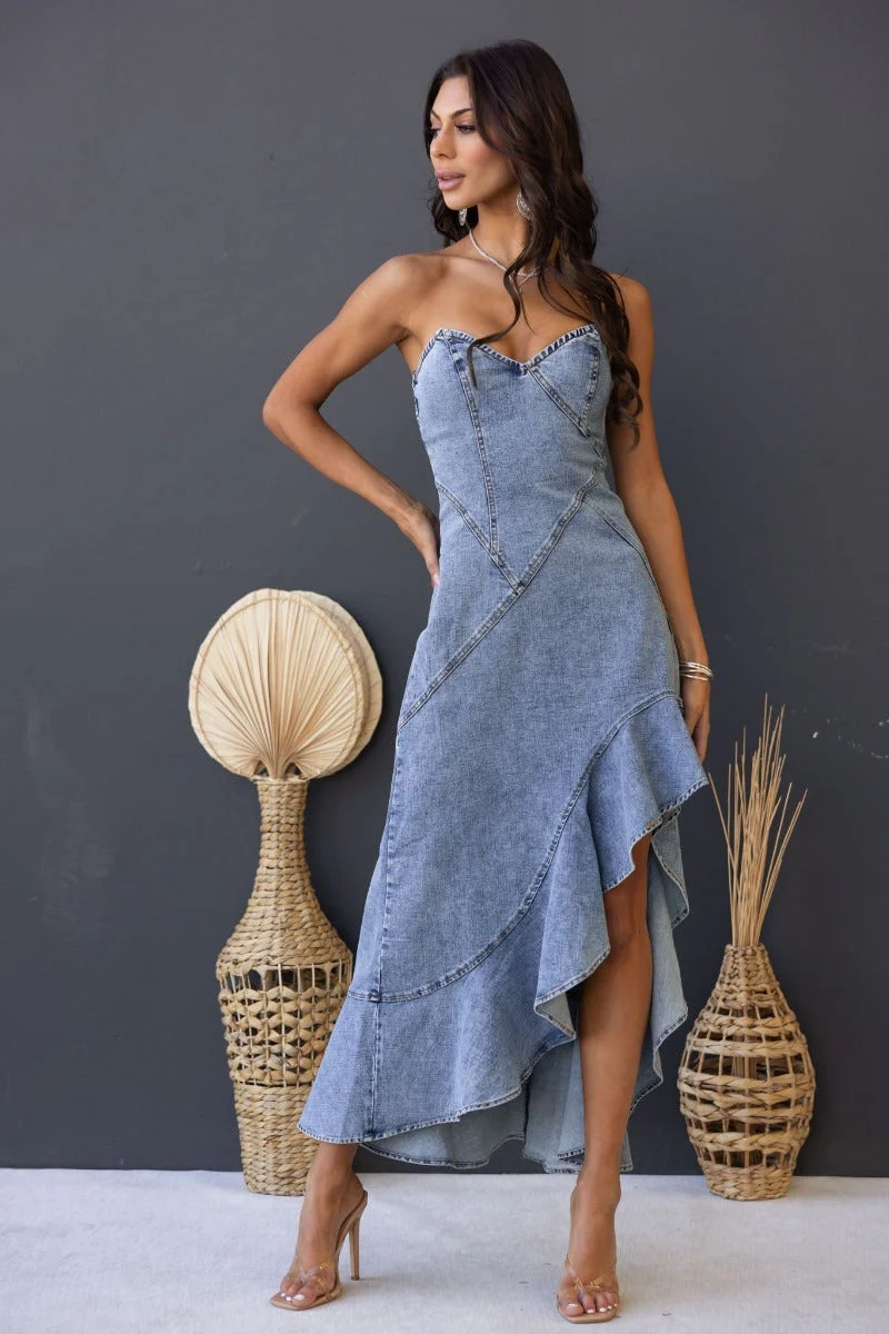 Camdyn Denim Midi Dress - Image 4