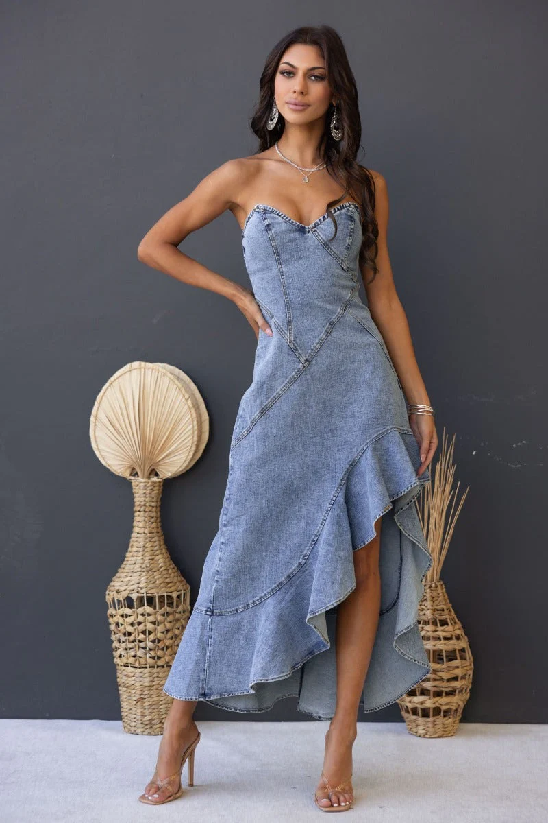 Camdyn Denim Midi Dress - Image 5