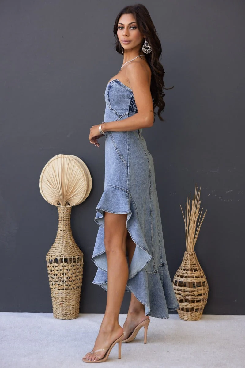 Camdyn Denim Midi Dress - Image 6