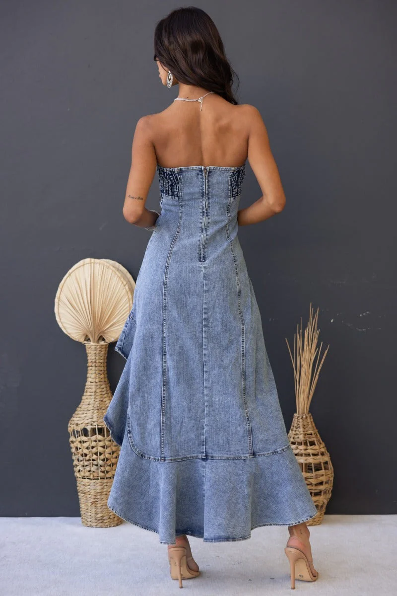 Camdyn Denim Midi Dress - Image 7