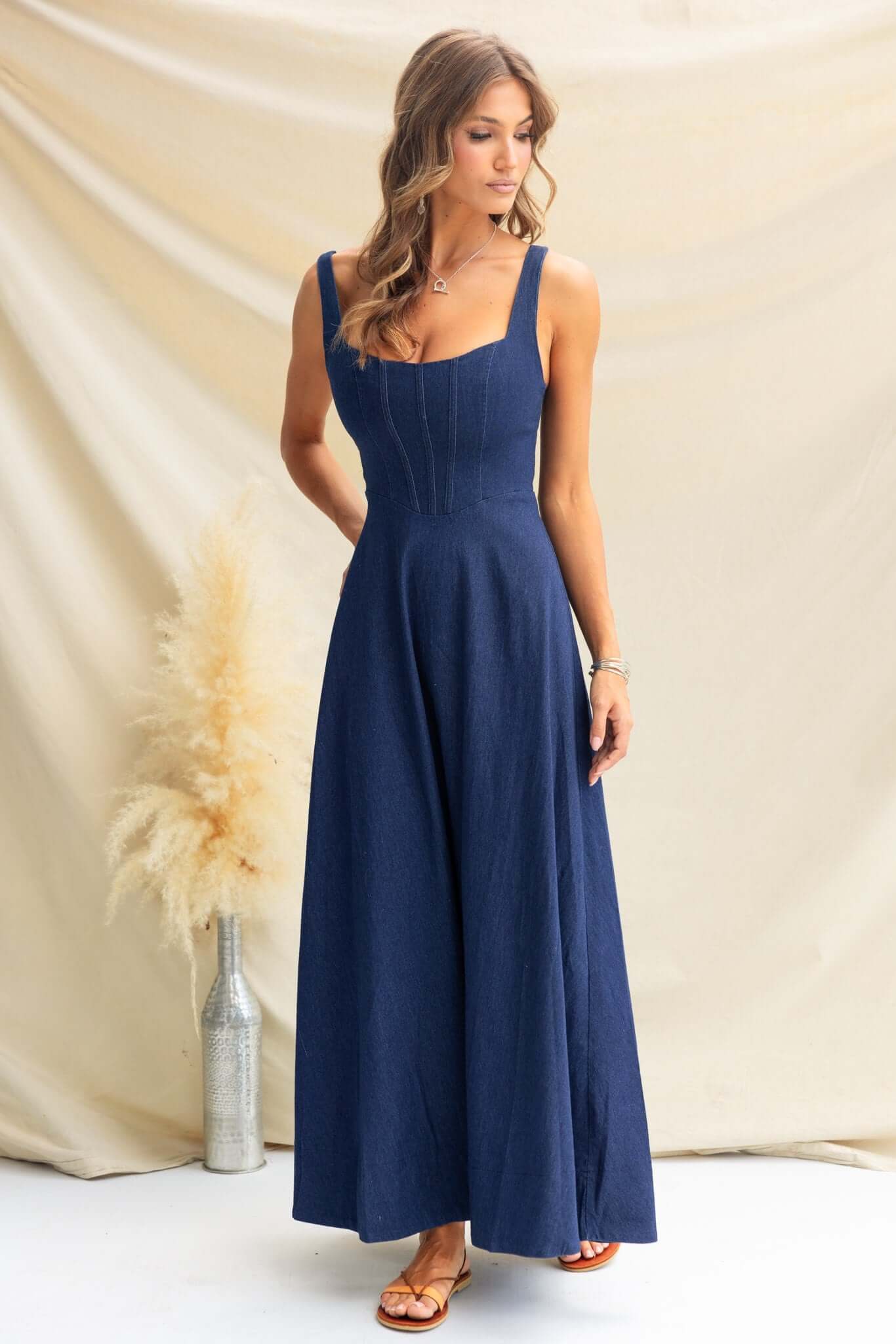 Cannie Denim Maxi Dress - Image 3