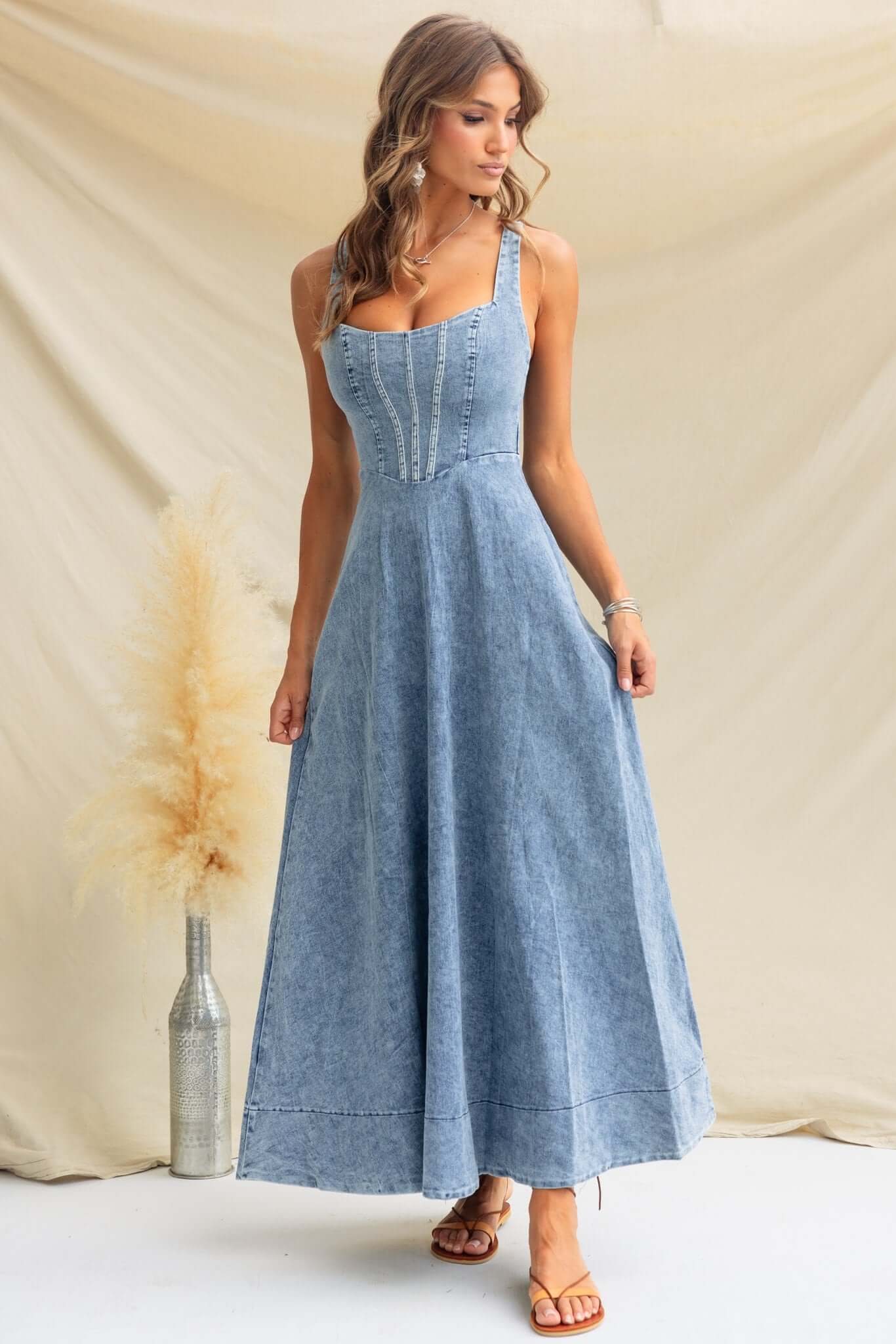 Cannie Denim Maxi Dress - Image 3