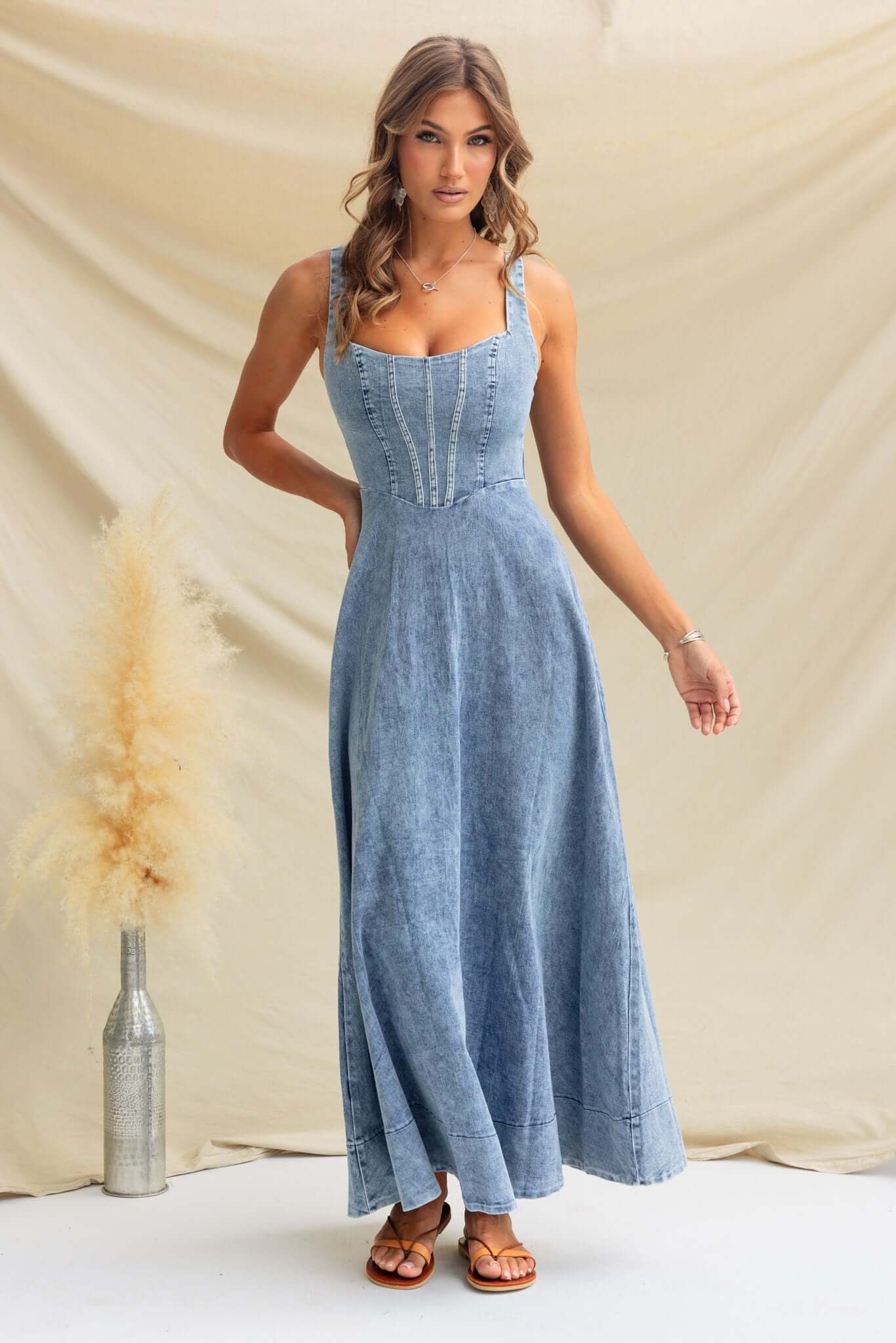 Cannie Denim Maxi Dress - Image 4