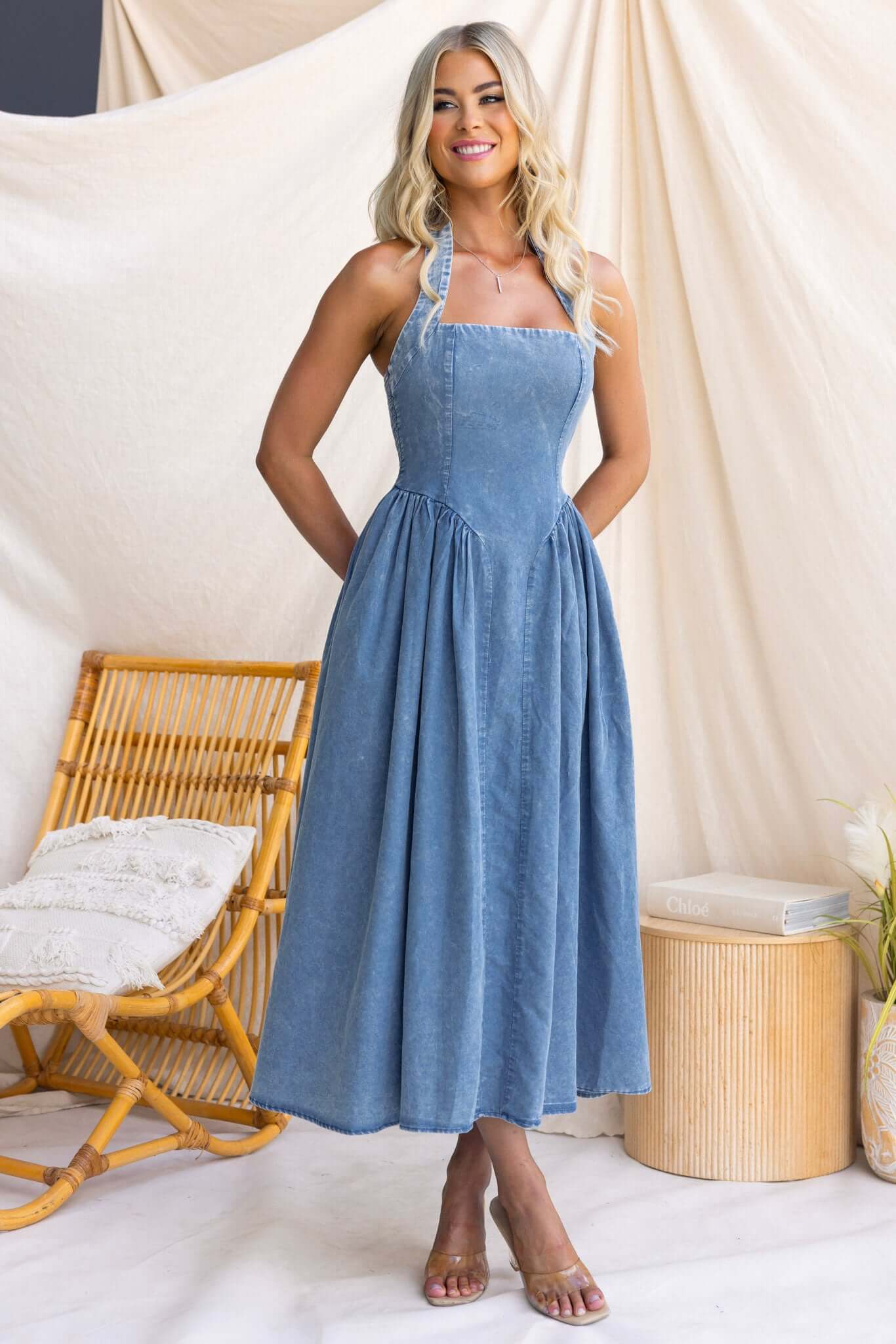 Capri Denim Maxi Dress - Image 2