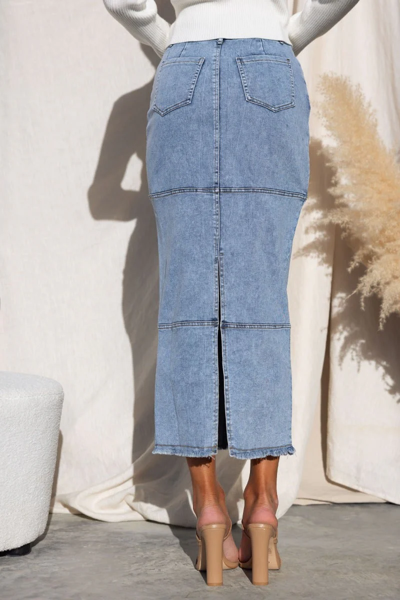 Caria Denim Midi Skirt - Image 5