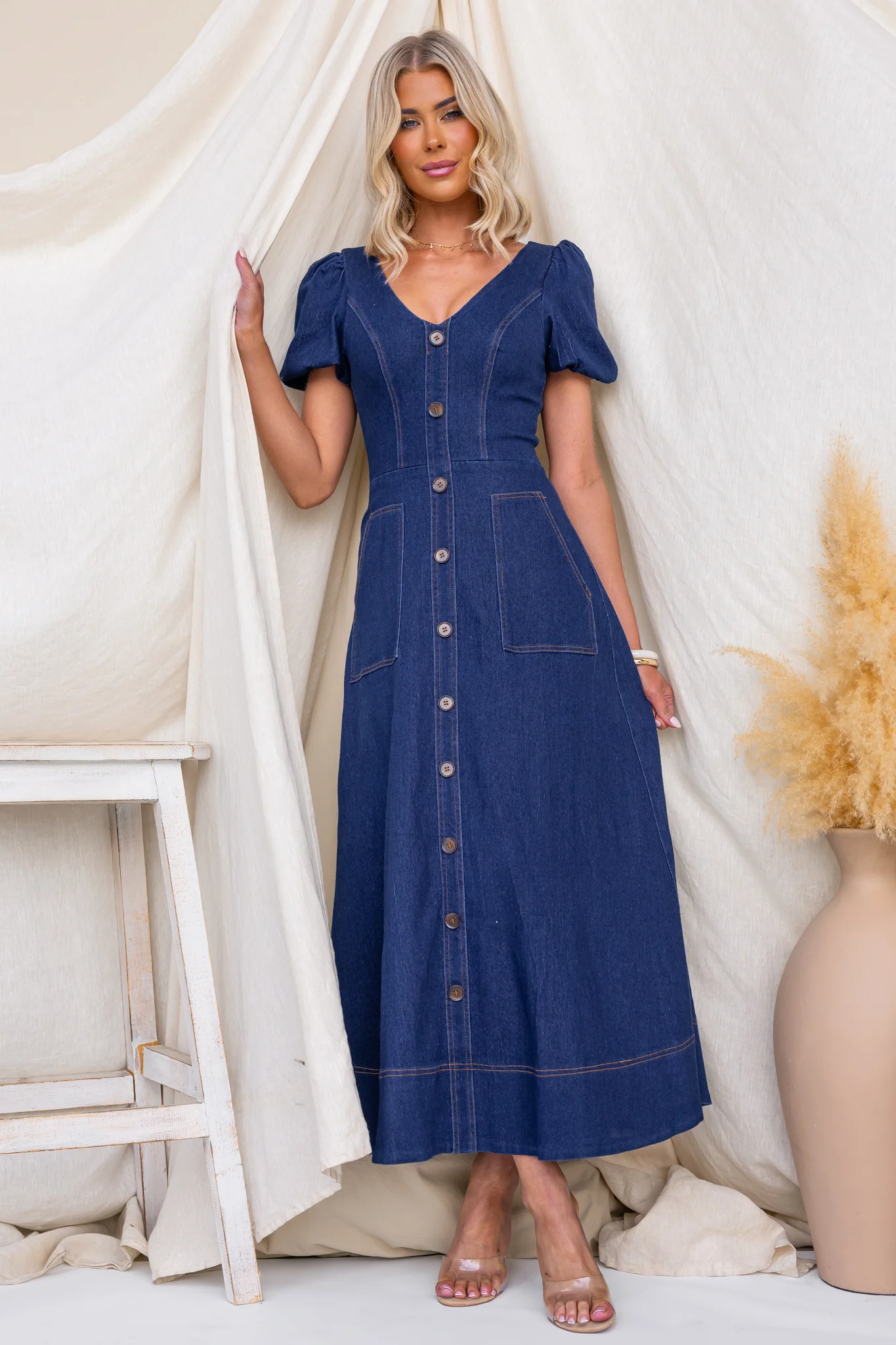 Carried Away Denim Maxi Dress - Image 6