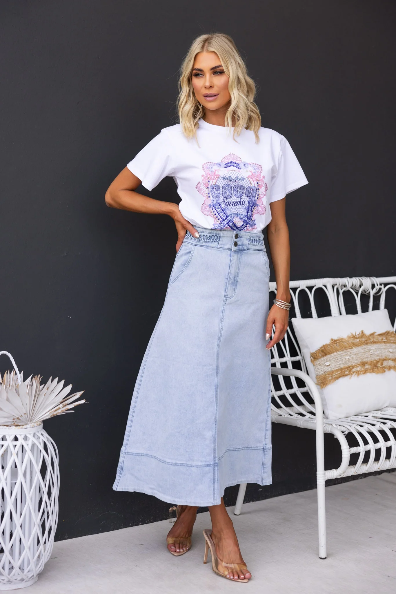 Colby Denim Midi Skirt - Image 2