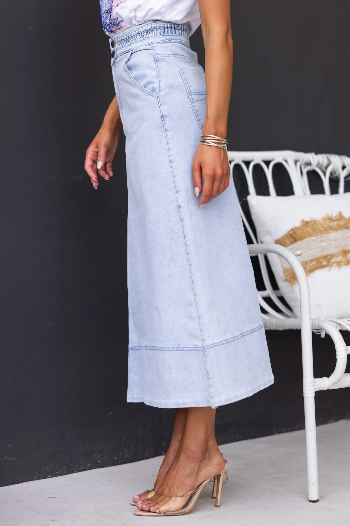 Colby Denim Midi Skirt - Image 4