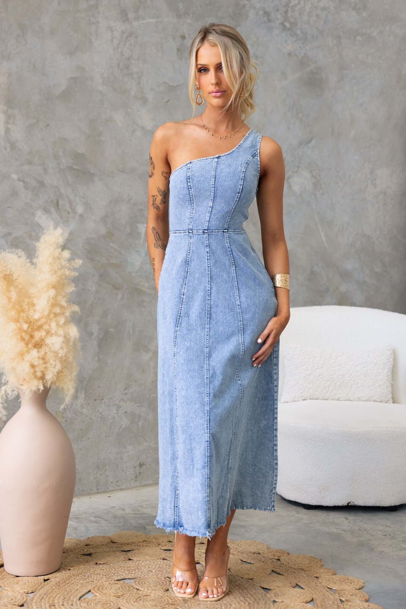 Duet Denim Maxi Dress - Image 4