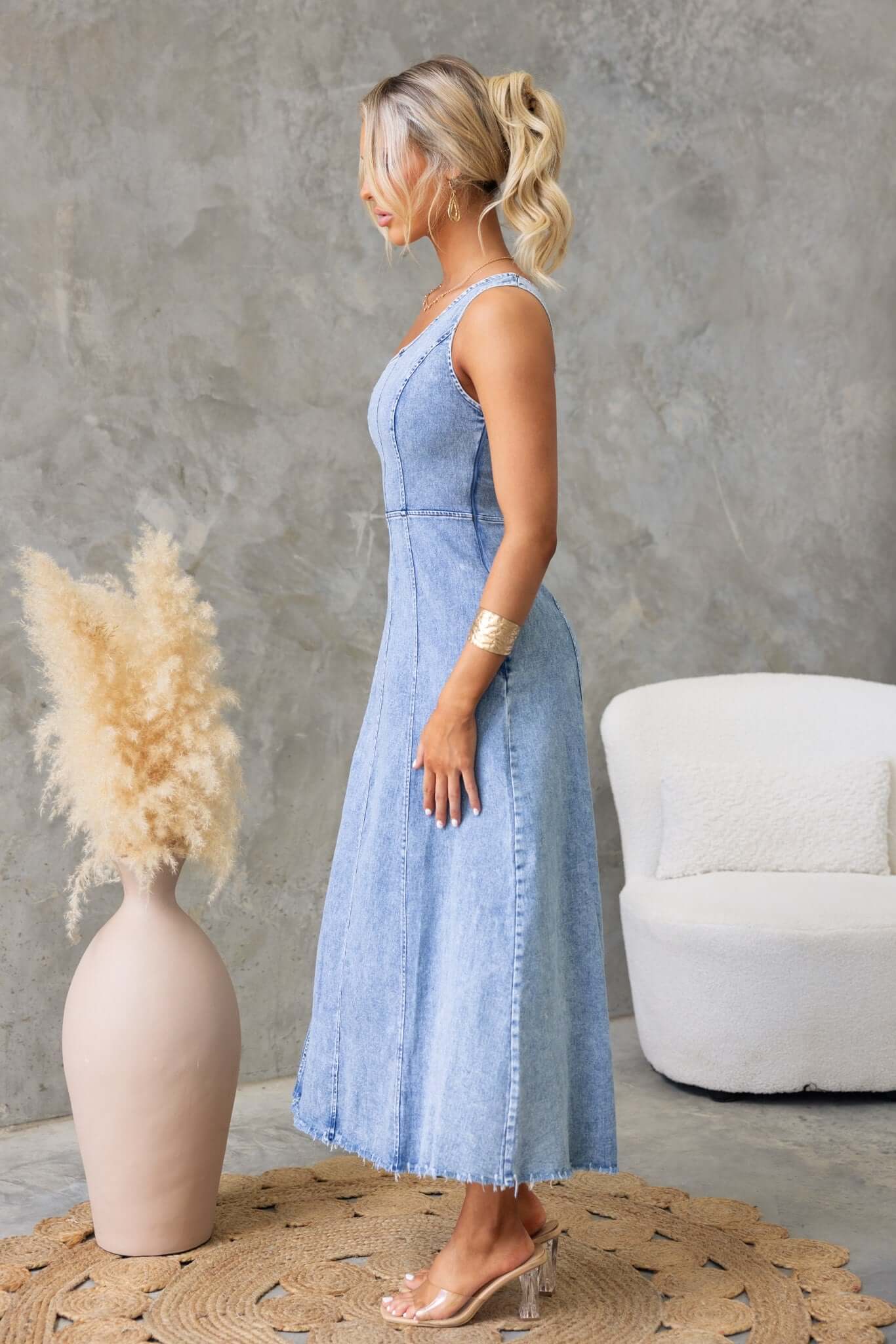 Duet Denim Maxi Dress - Image 5