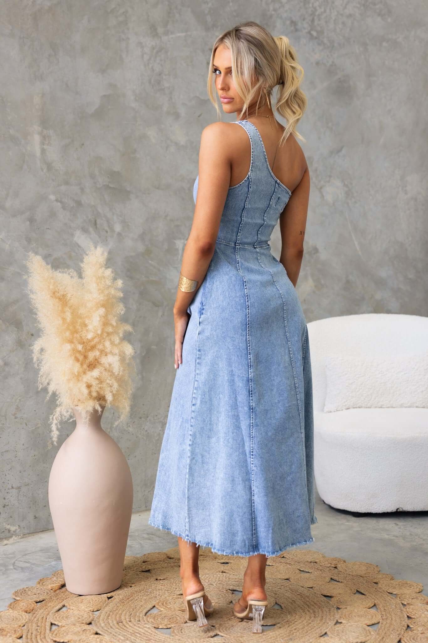 Duet Denim Maxi Dress - Image 6
