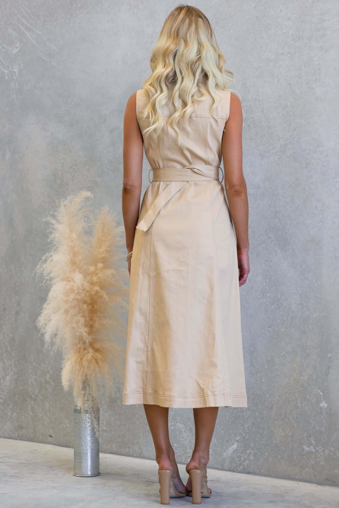 Elvara Denim Midi Dress - Image 5