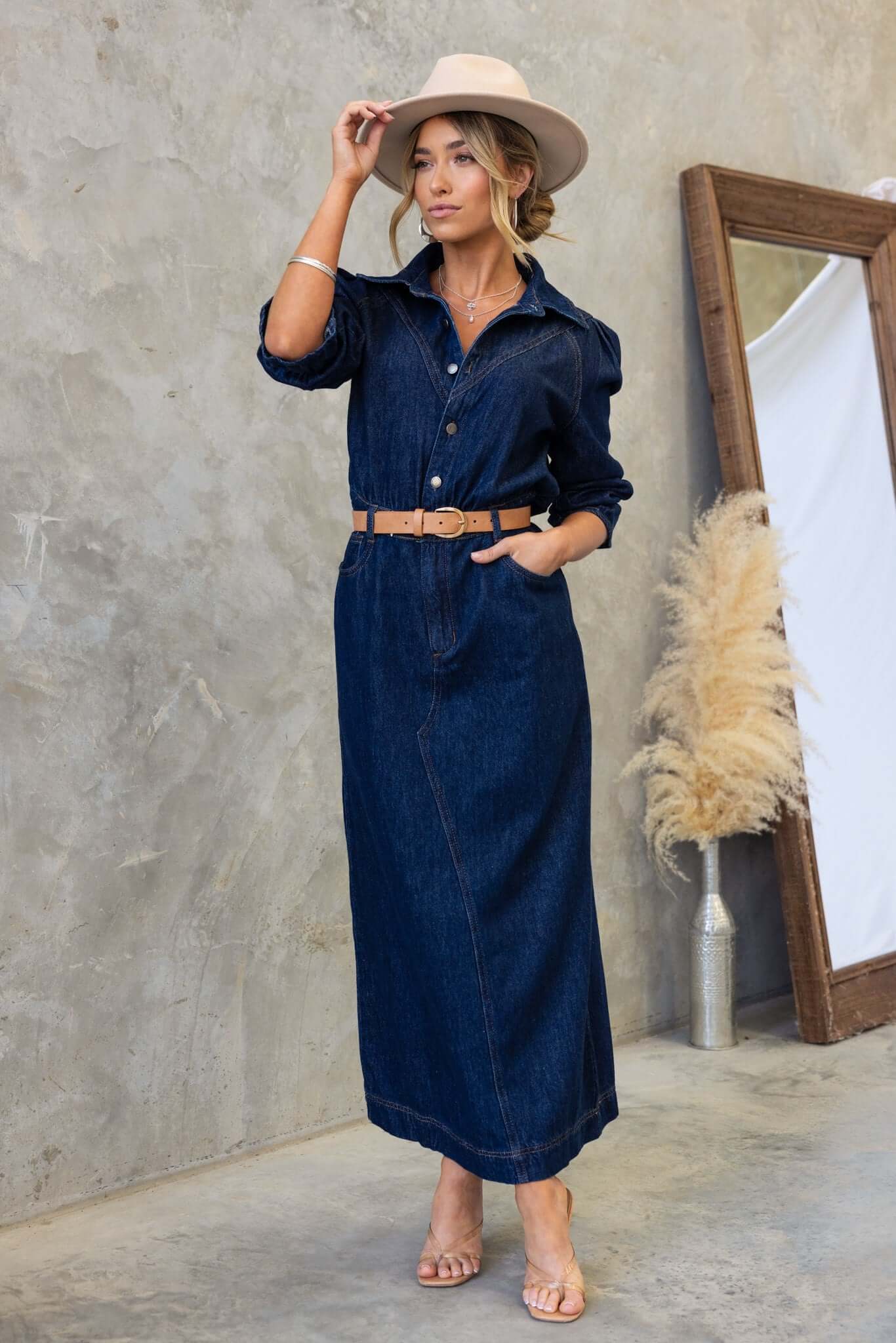 Elwood Denim Maxi Dress - Image 2