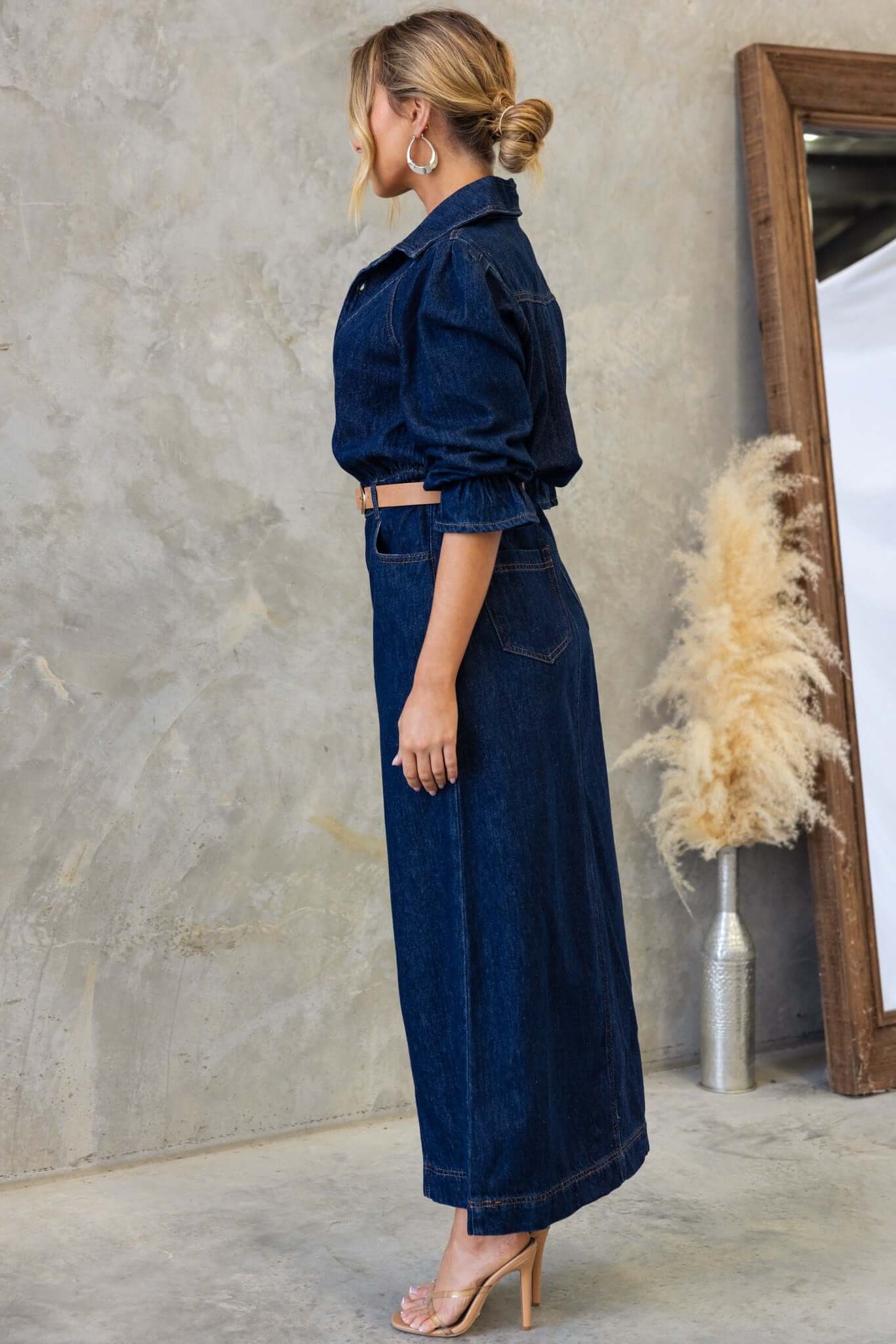 Elwood Denim Maxi Dress - Image 5