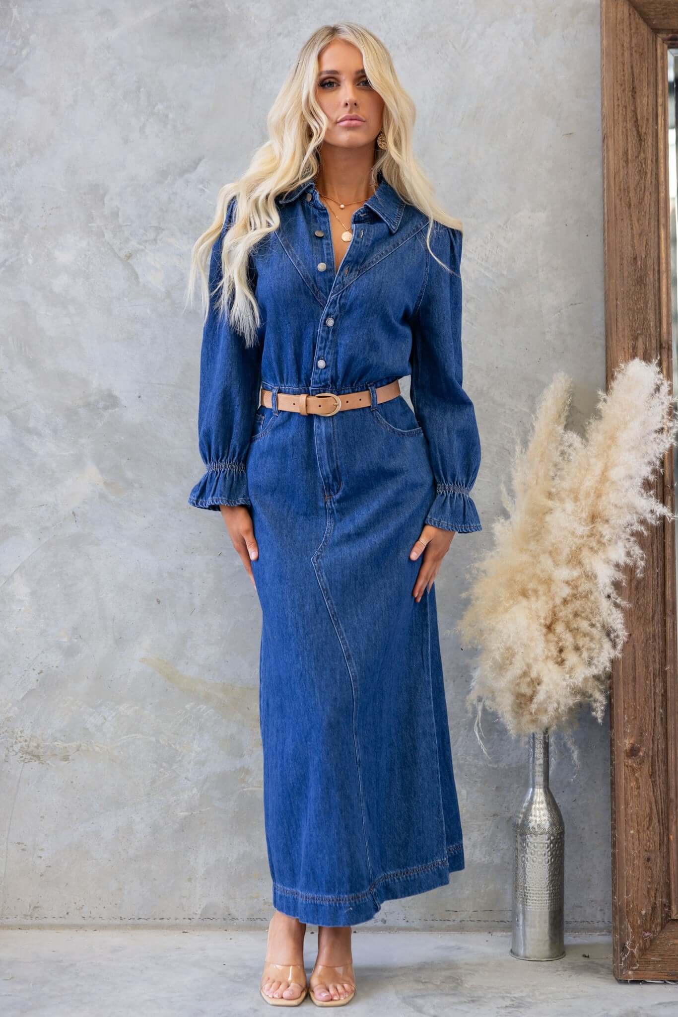 Elwood Denim Maxi Dress - Image 3