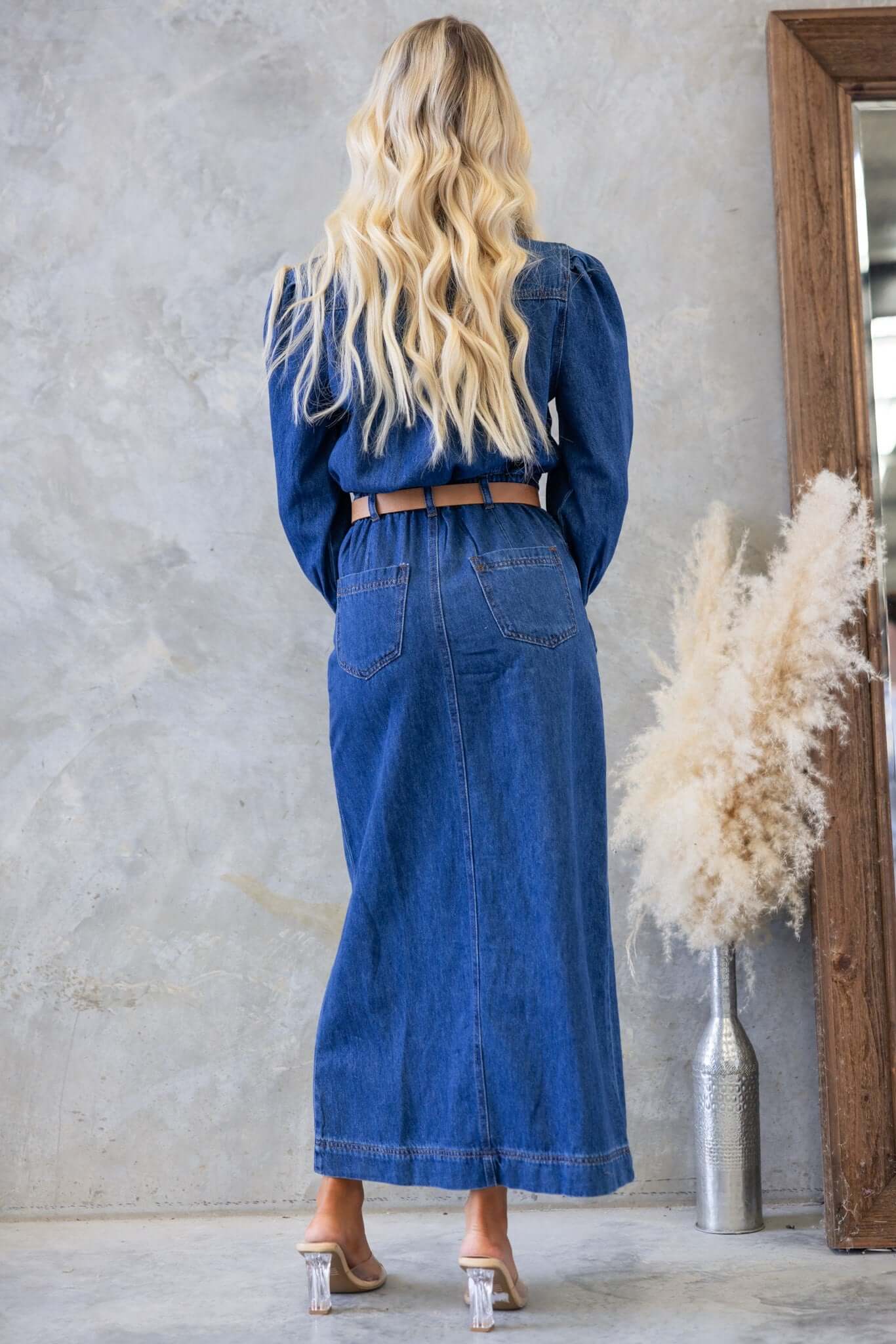 Elwood Denim Maxi Dress - Image 5