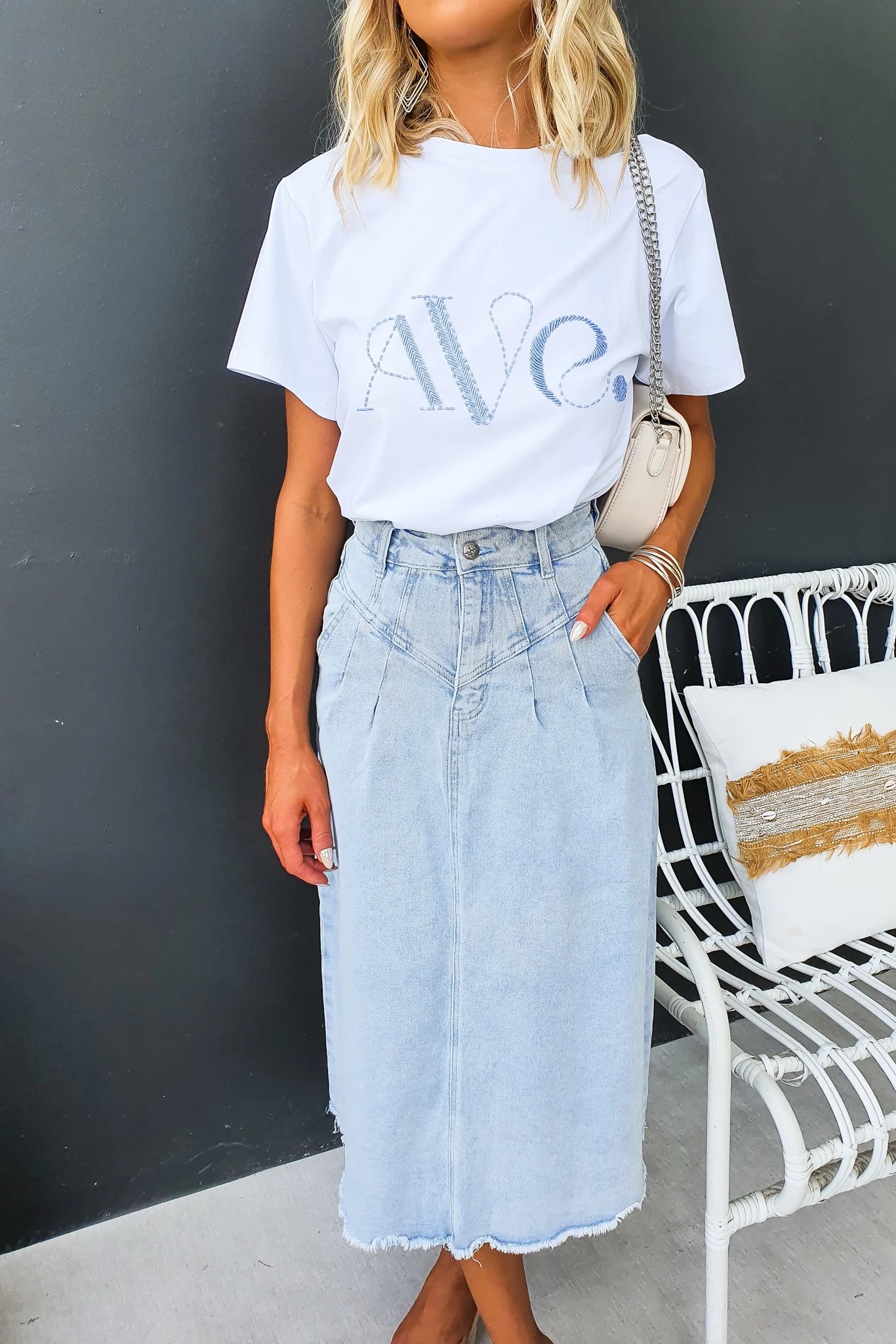 Emera Denim Midi Skirt - Image 2