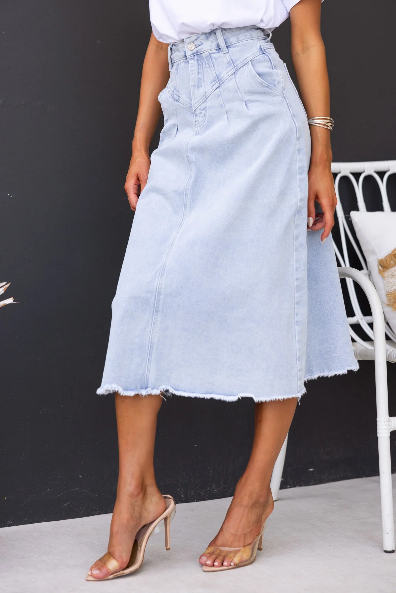 Emera Denim Midi Skirt - Image 4