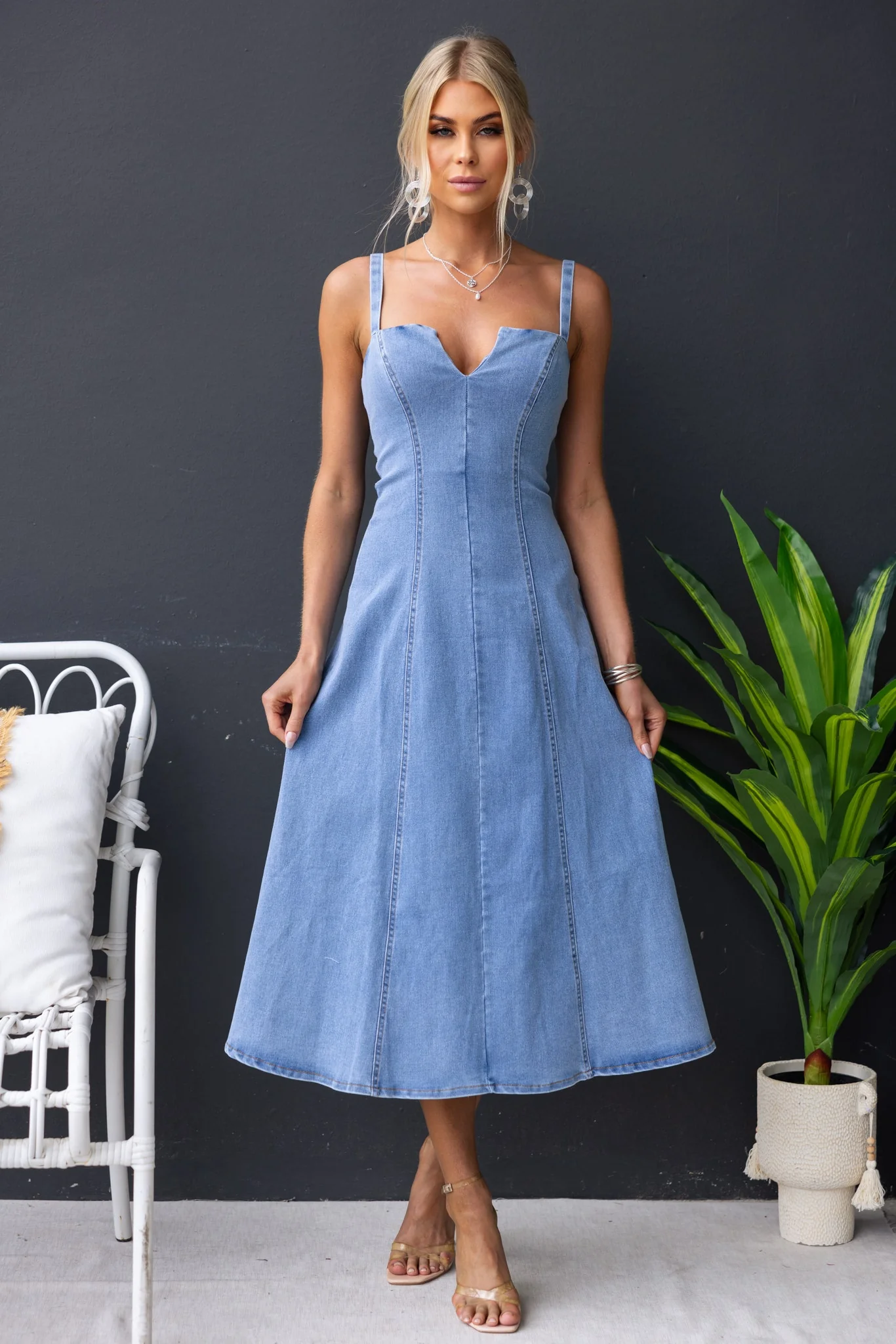 Eren Denim Midi Dress - Image 3