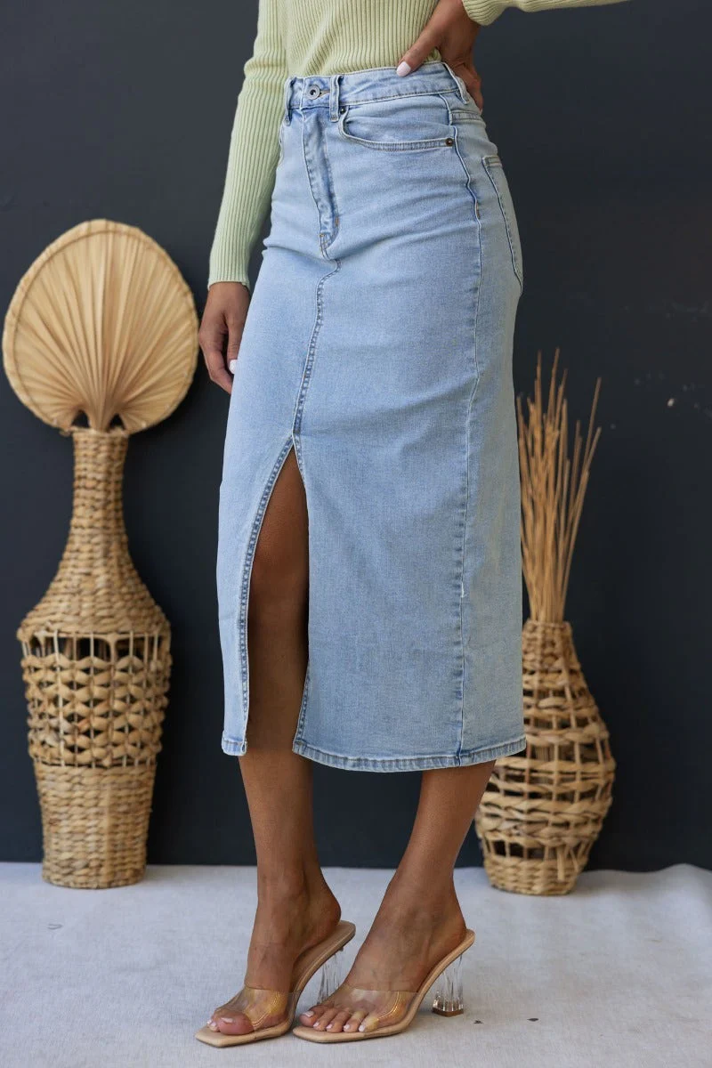 Evelyn Denim Midi Skirt - Image 3