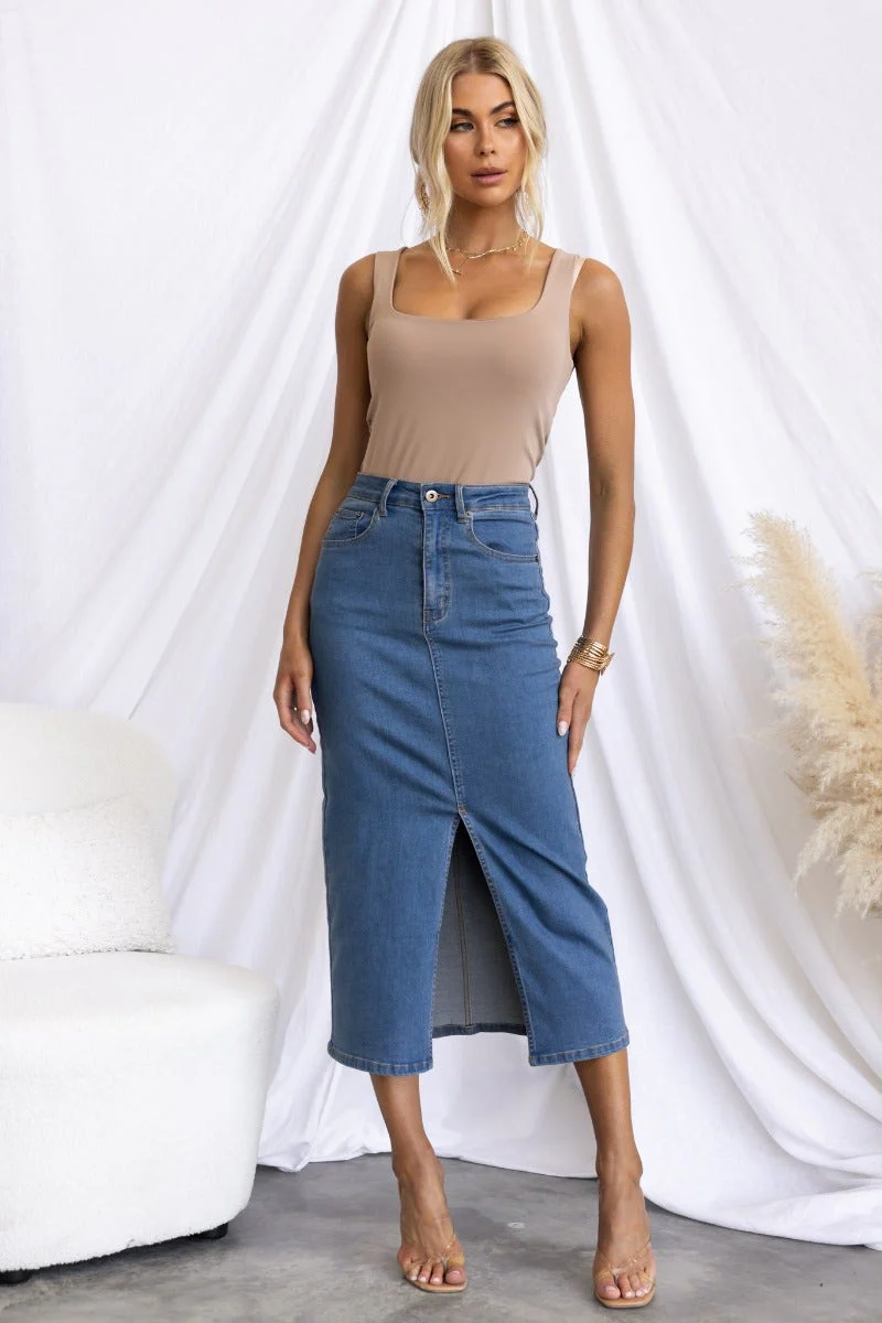 Evelyn Denim Midi Skirt - Image 4