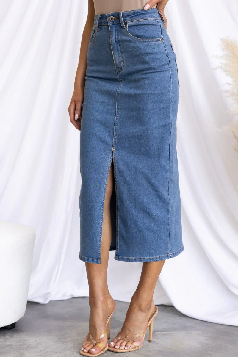Evelyn Denim Midi Skirt - Image 5