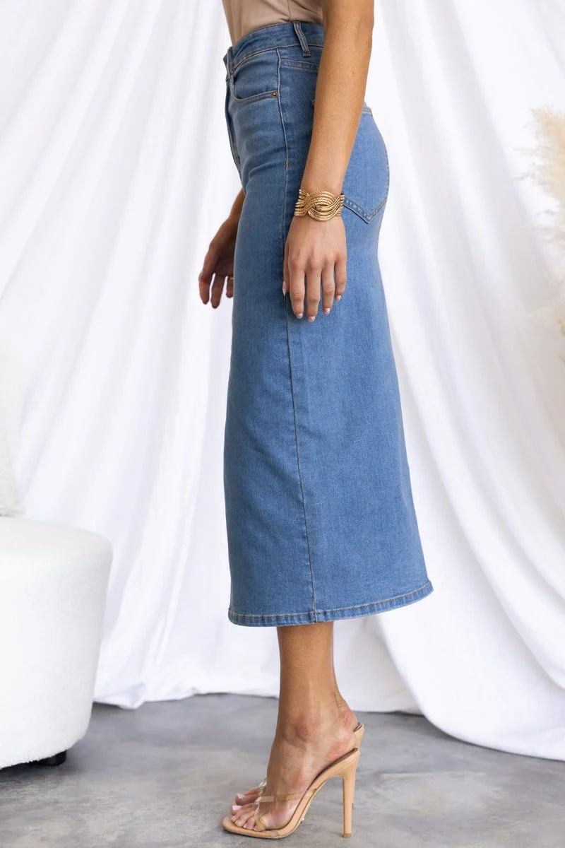Evelyn Denim Midi Skirt - Image 6