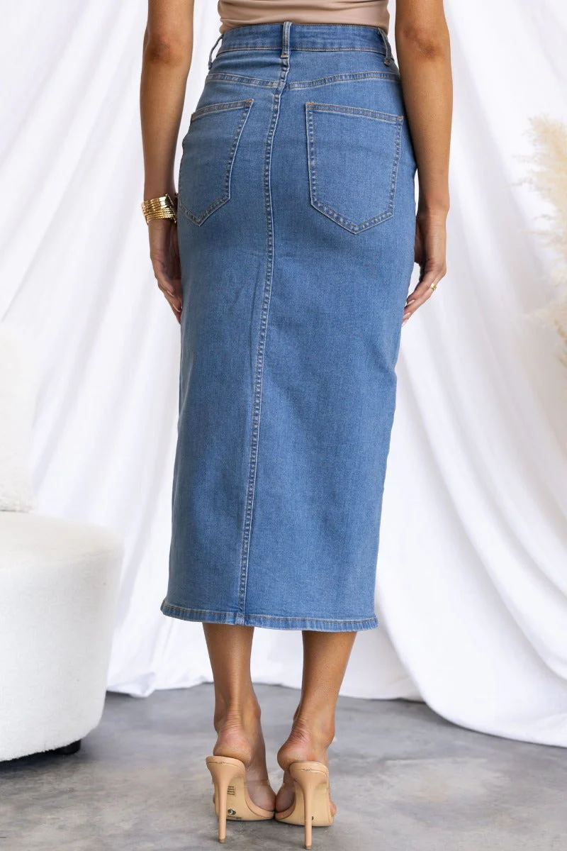 Evelyn Denim Midi Skirt - Image 7