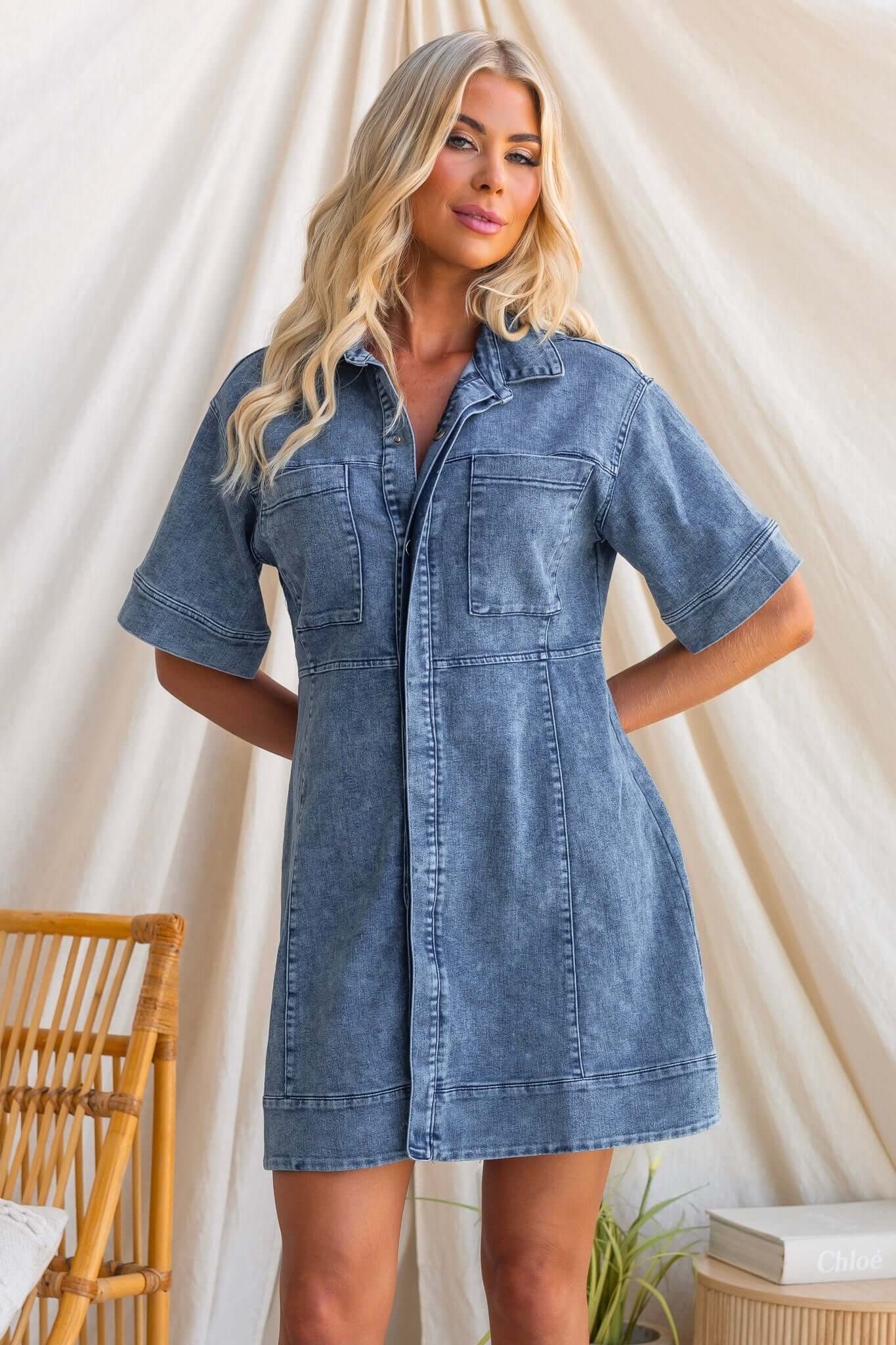 Evren Denim Dress - Image 5