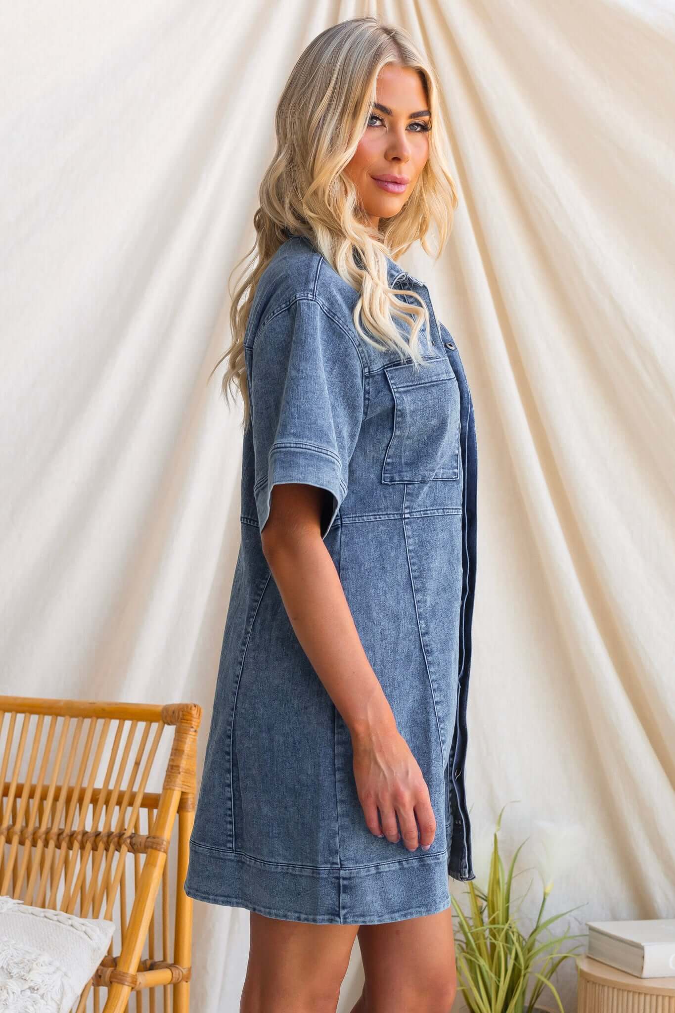Evren Denim Dress - Image 6