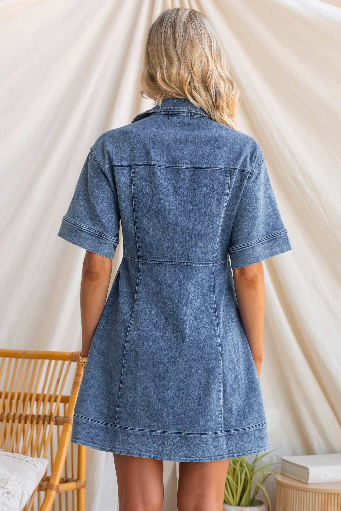 Evren Denim Dress - Image 7